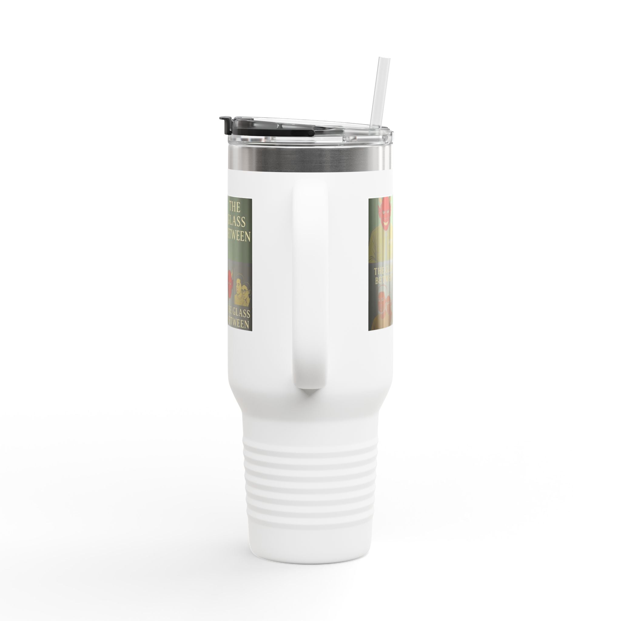 PRB The Glass Between collage travel mug | 40oz insulated tumbler by Power Runs Black