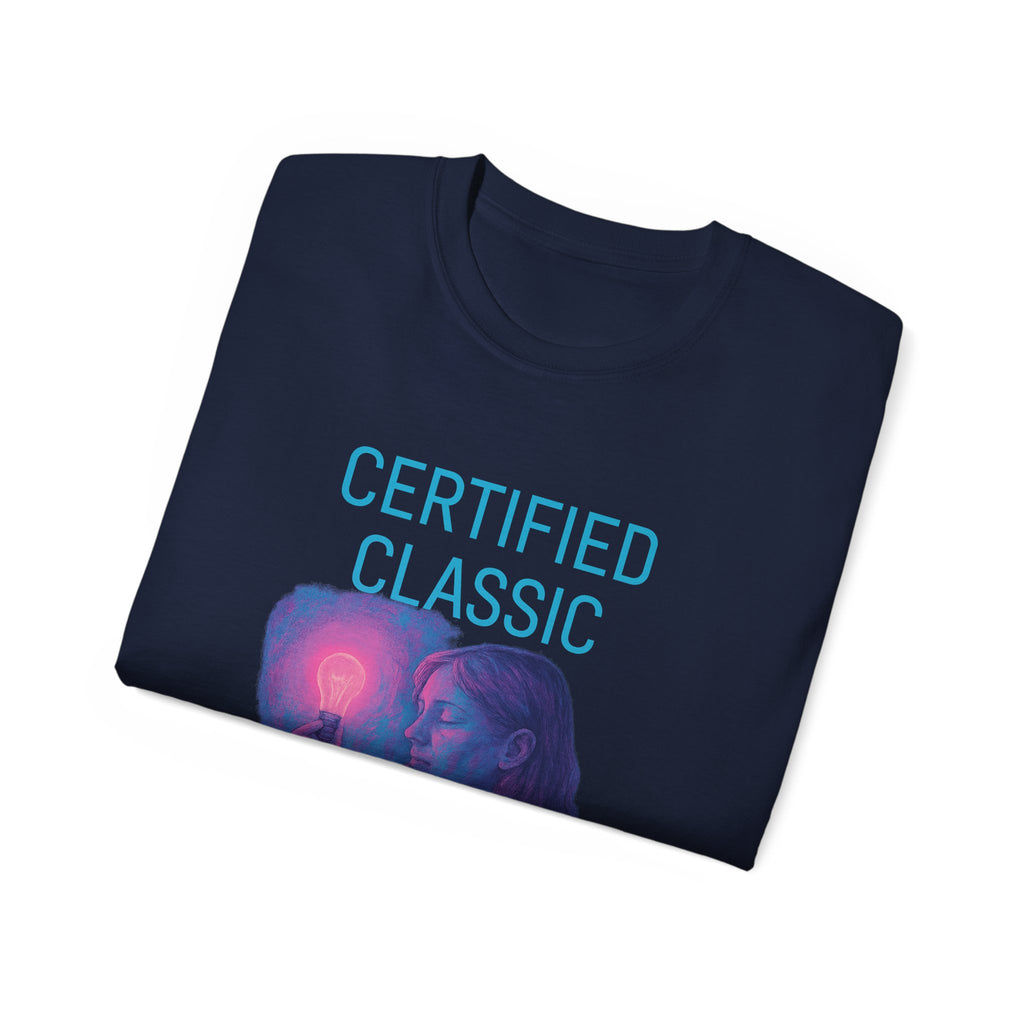 PRB Certified Classic portrait tee | Retro portrait holding light by Power Runs Black
