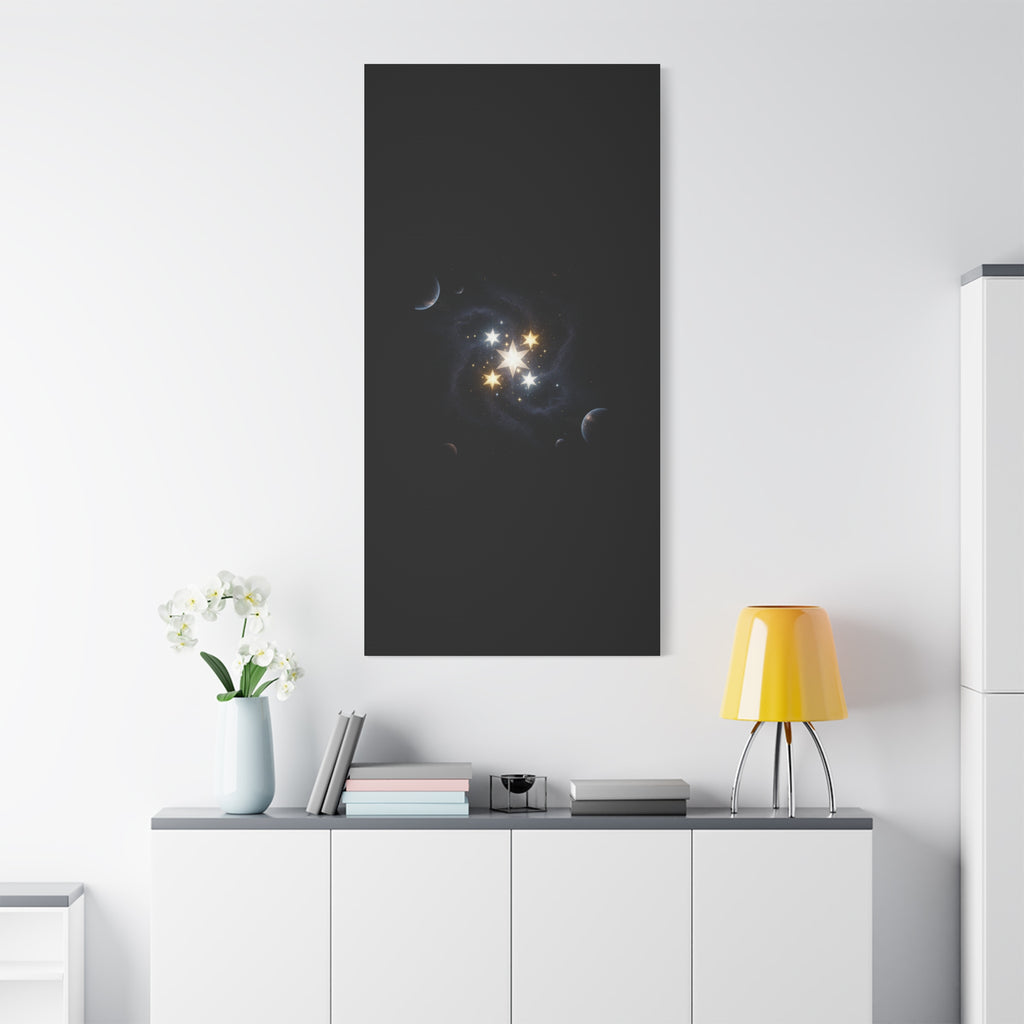 PRB Celestial Star Cluster Matte Canvas Print — Cosmic Planets Wall Art by Printify