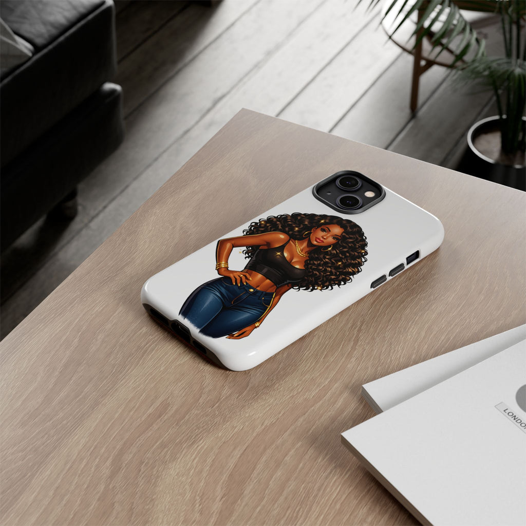 Pretty Rich Bitch by PRB Curly Hair Phone Case by Printify