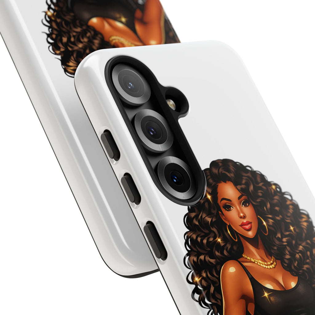 Pretty Rich Bitch by PRB Curly Hair Phone Case by Power Runs Black