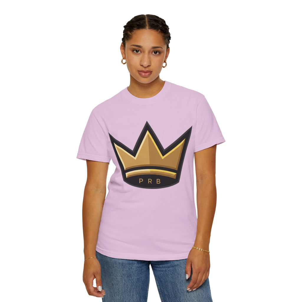 PRB Crown & Cosmos Graphic T-Shirt | Gold Royal Crest & Celestial Back by Printify