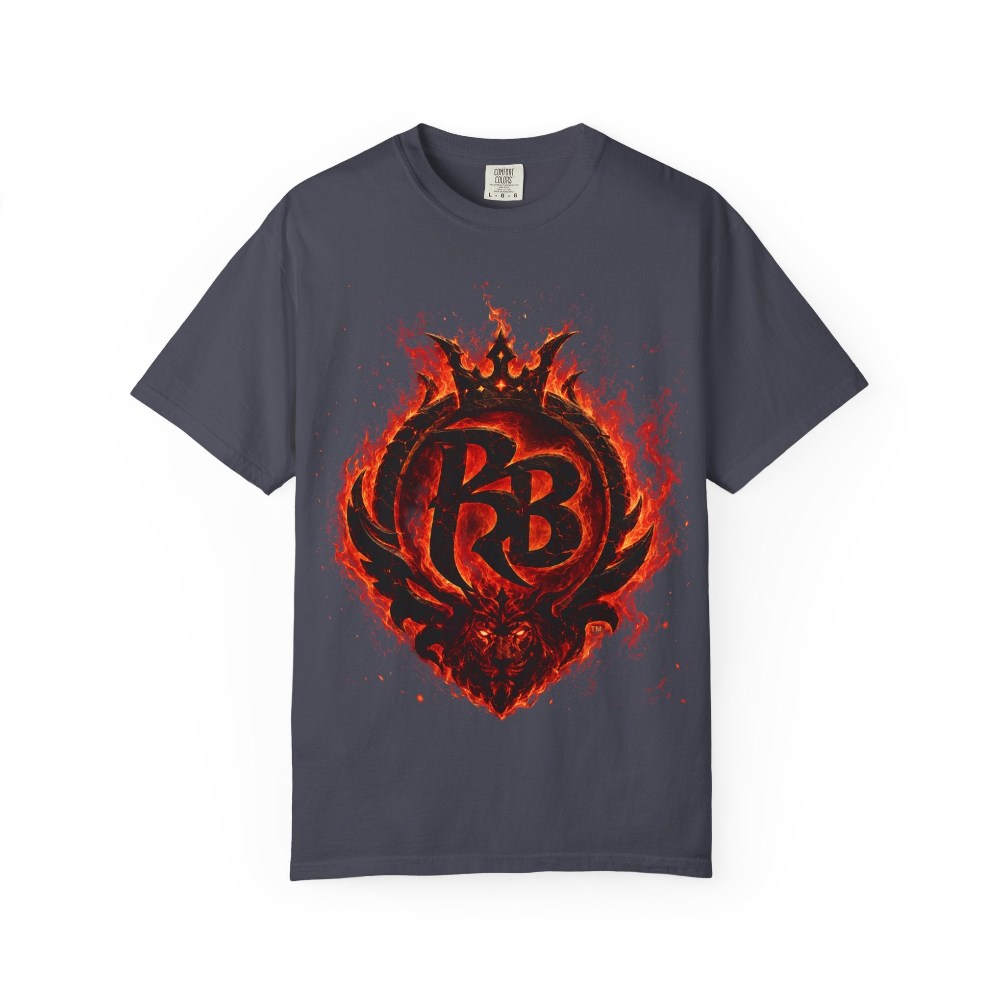 Power Runs Back PRB Flame Logo T-shirt | Fiery Emblem Tee, Grunge Rock Chic by Power Runs Black