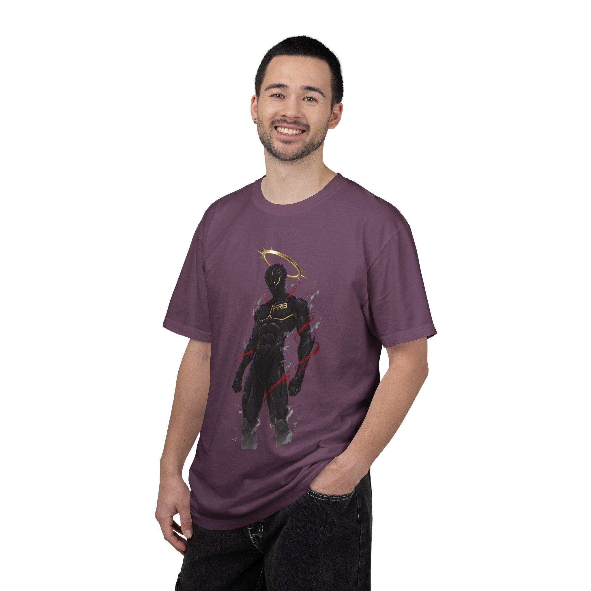 PRB Shadow Hero Graphic T-Shirt — Haloed Vigilante Illustration by Power Runs Black