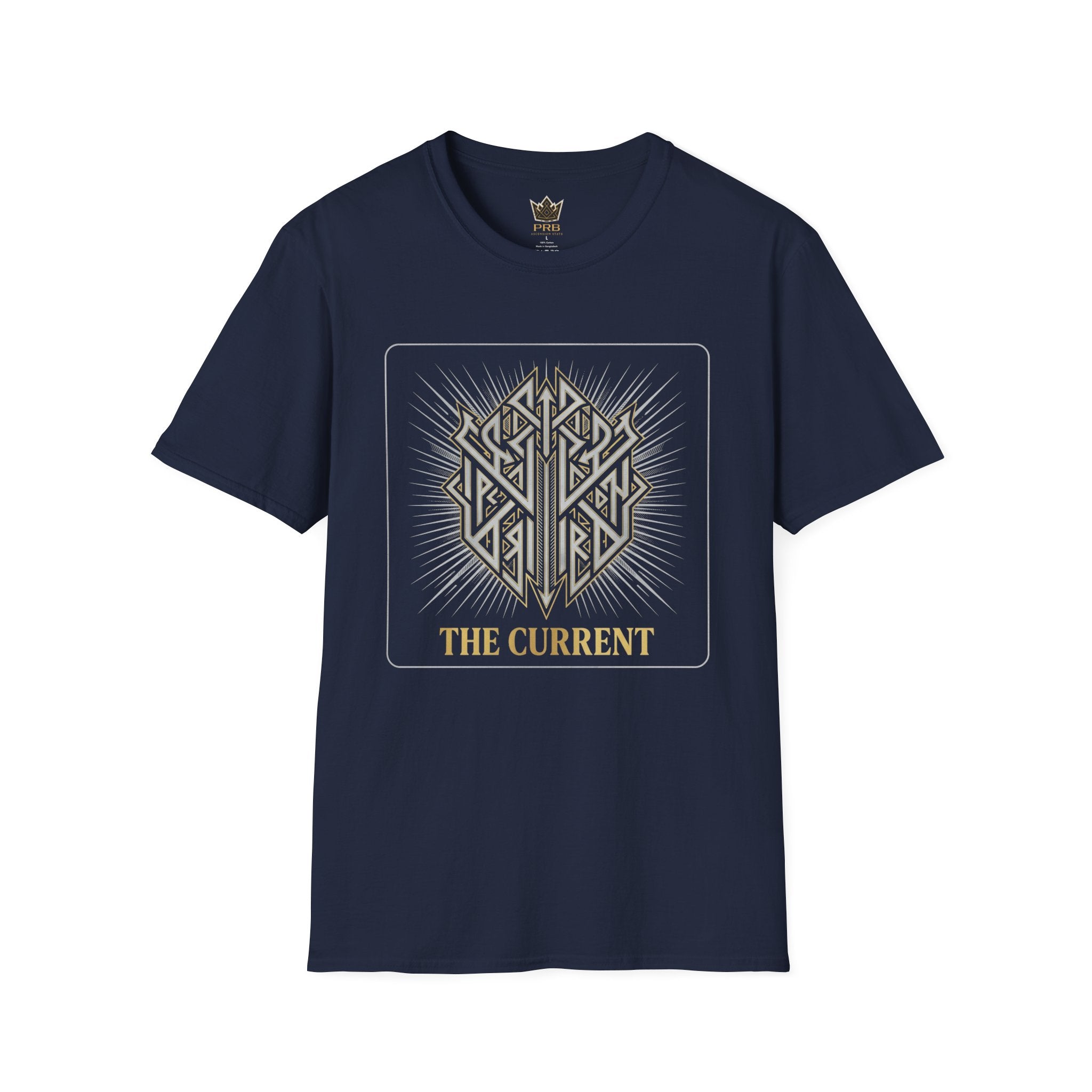 Power Runs Black PRB The Current Geometric Logo T-Shirt by Printify