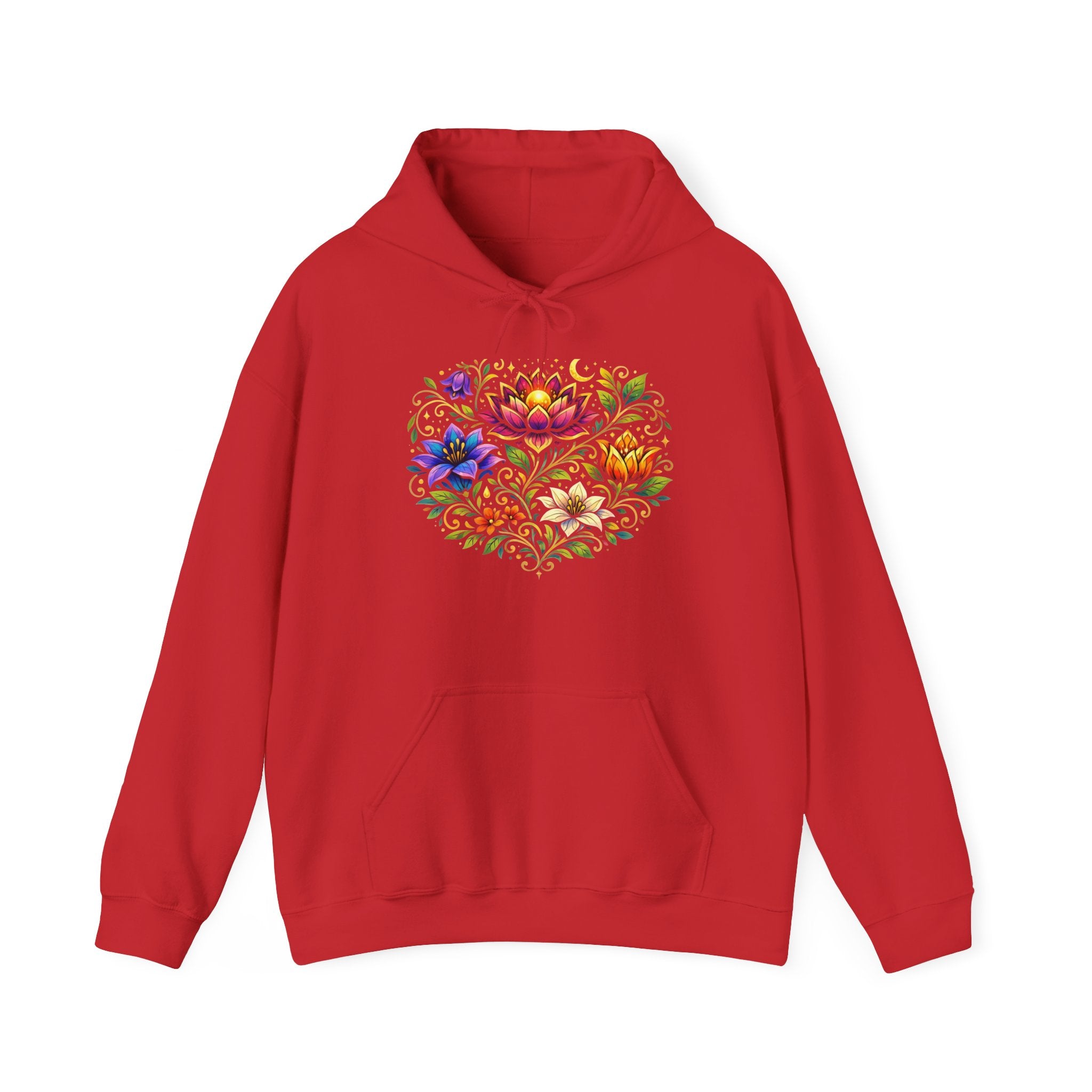 Pretty Rich Bitch by PRB Colorful Floral Lotus Bouquet Hoodie | Watercolor Flower Mandala Sweatshirt by Power Runs Black