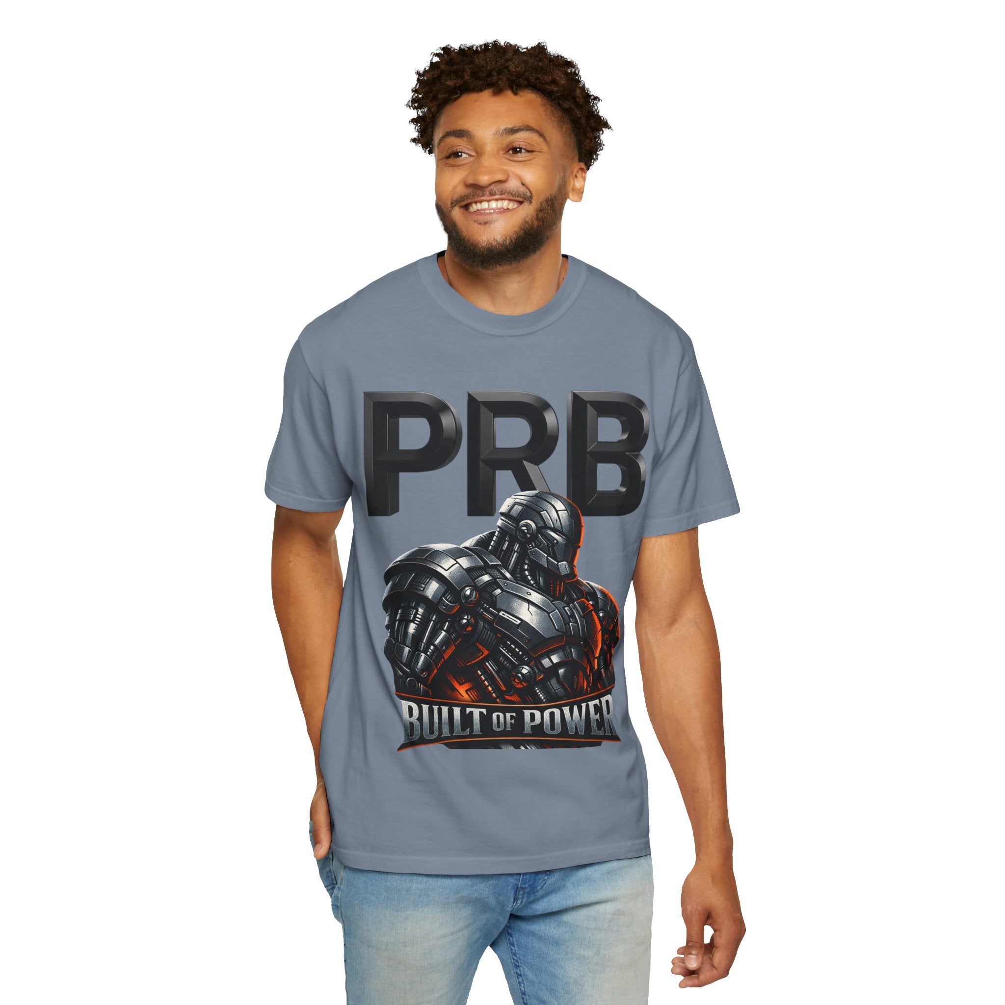 Built of Power PRB T-Shirt — Robotic Armor Graphic Tee by Printify