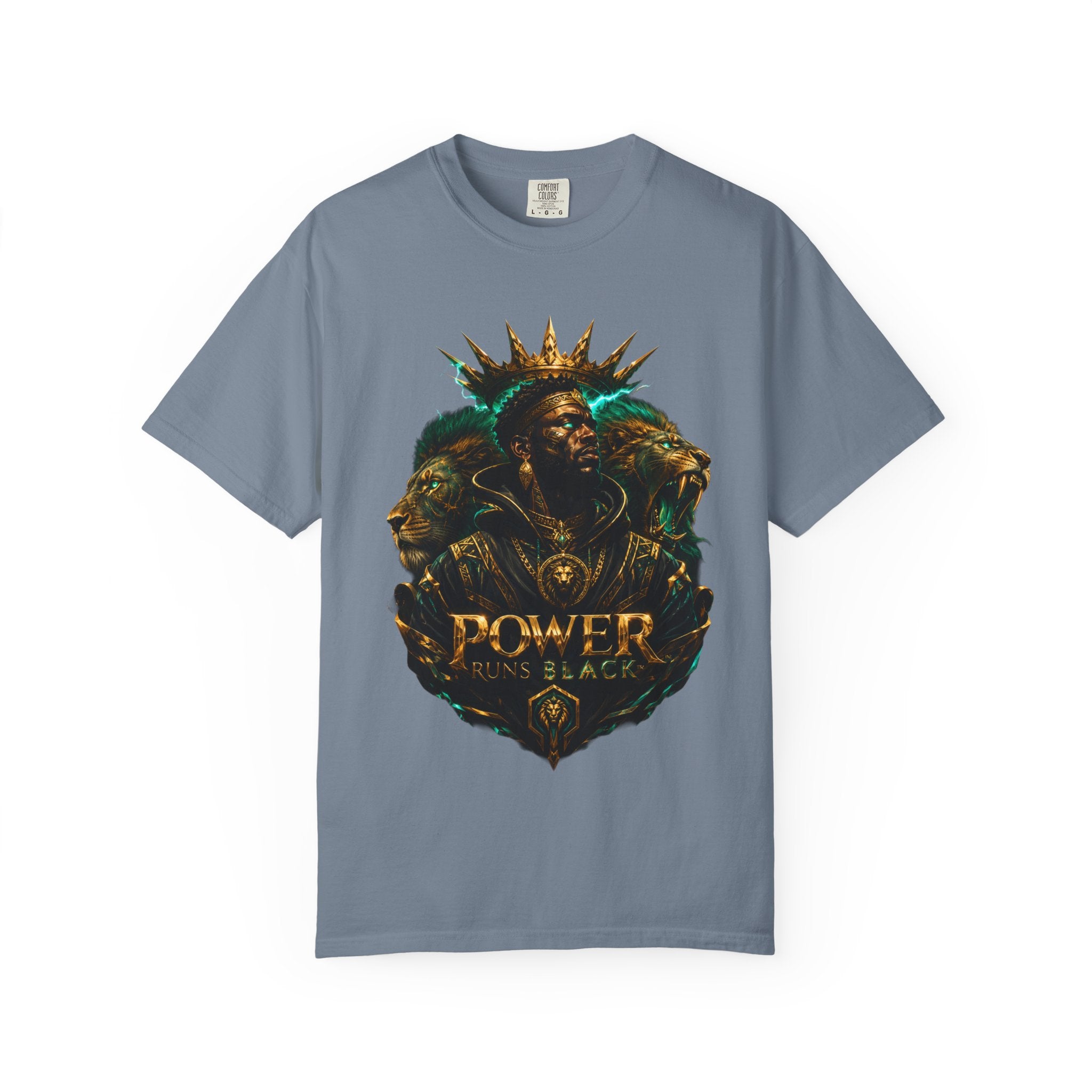 Power Runs Black PRB Green Angel Graphics Tee by Power Runs Black