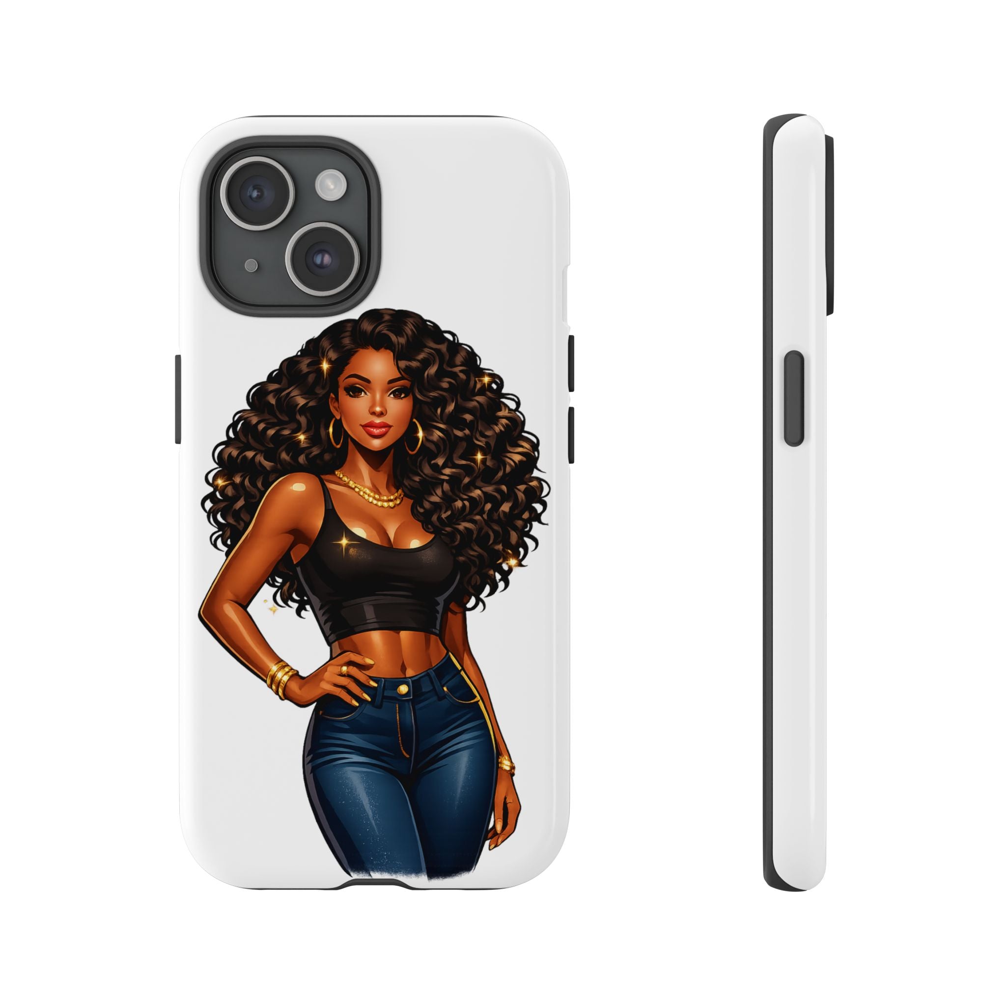 Pretty Rich Bitch by PRB Curly Hair Phone Case by Printify