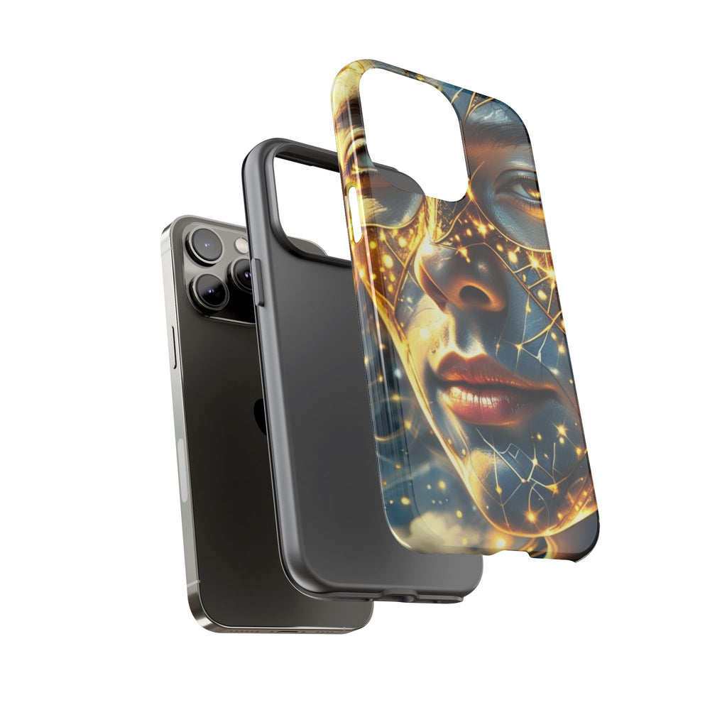 PRB Galactic Portrait Tough Case | Cosmic Face Phone Case, Starry Nebula Design by Printify