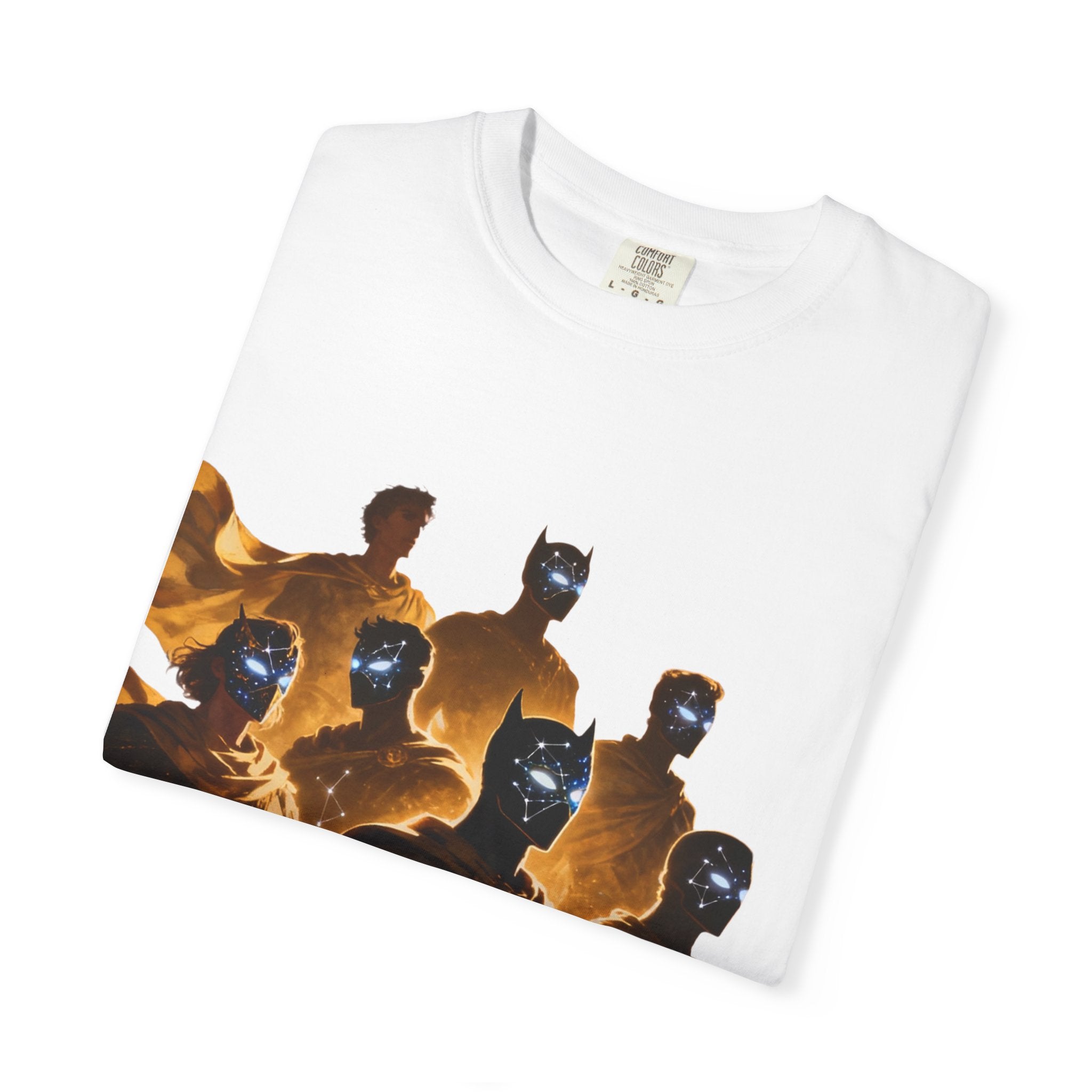PRB Cosmic Heroes Graphic Tee (Golden Cloaks & Starry Faces) by Printify