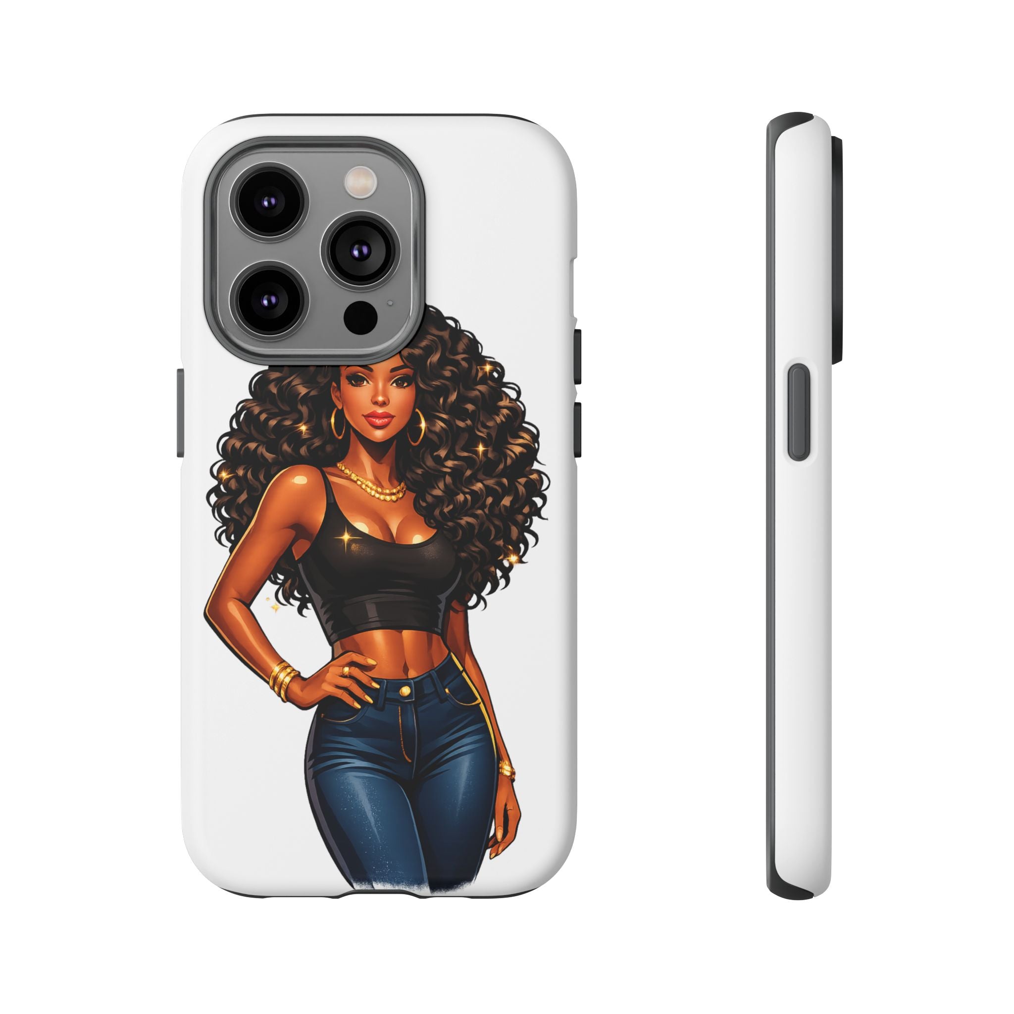 Pretty Rich Bitch by PRB Curly Hair Phone Case by Printify