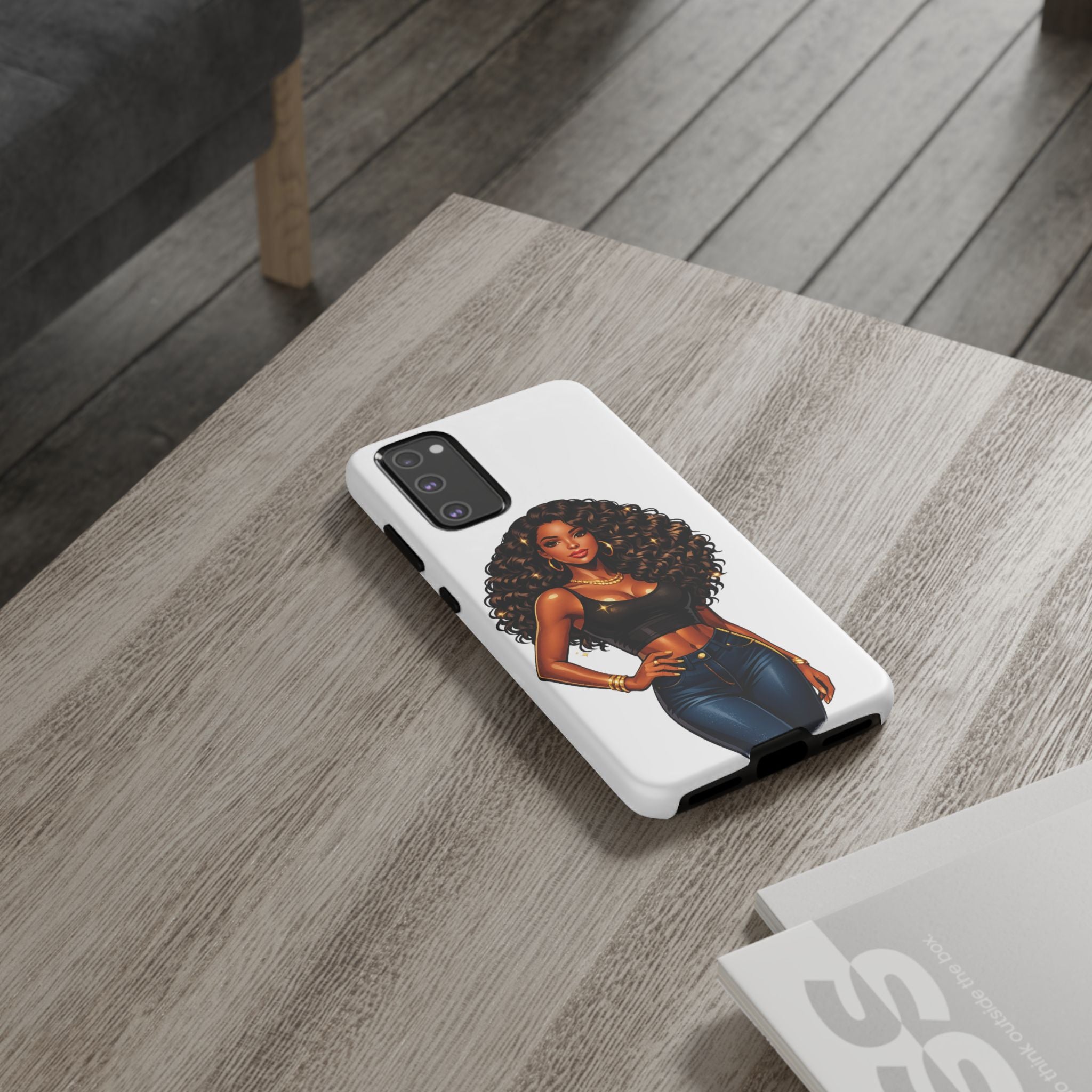 Pretty Rich Bitch by PRB Curly Hair Phone Case by Power Runs Black