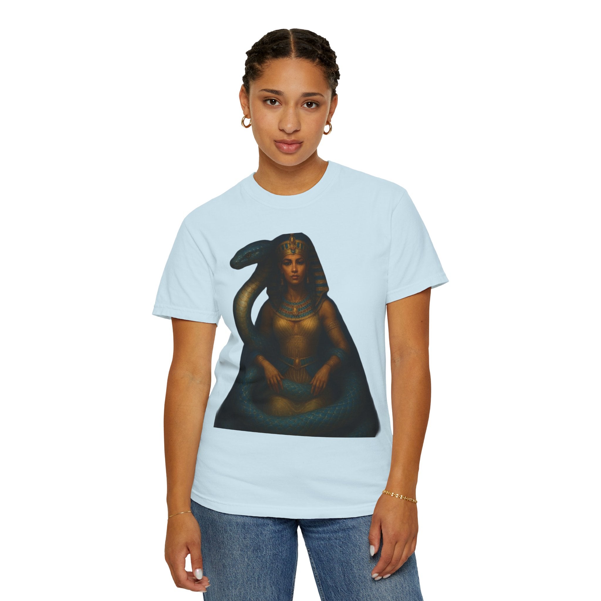 PRB Egyptian Goddess with Snake T-Shirt | Pharaoh Serpent Art Tee by Power Runs Black