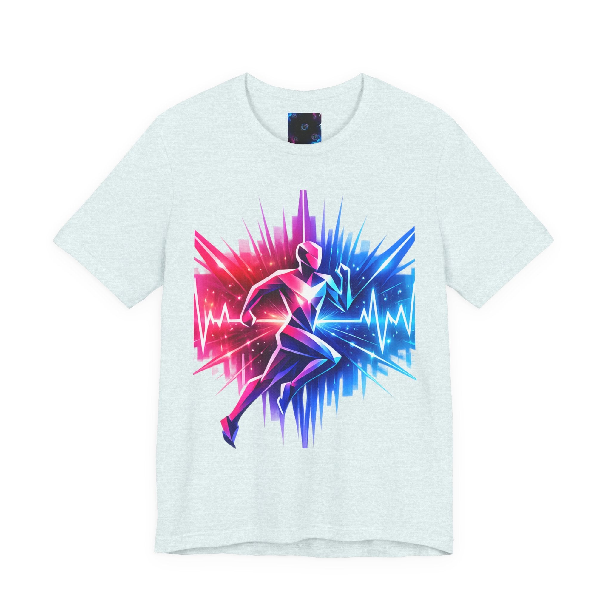 Power Runs Black PRB Running Pulse Graphic Tee — Neon Runner Heartbeat Sports T‑Shirt by Power Runs Black