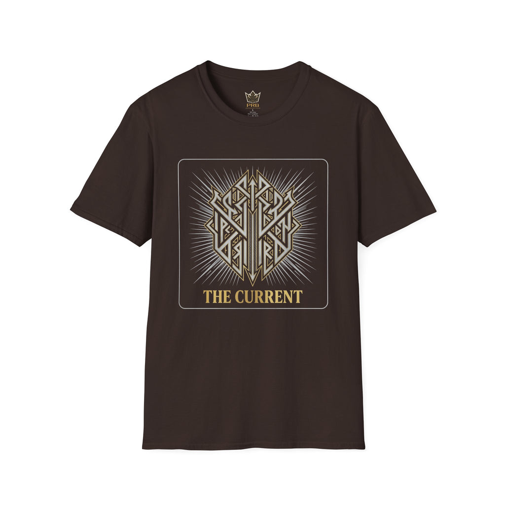 Power Runs Black PRB The Current Geometric Logo T-Shirt by Printify