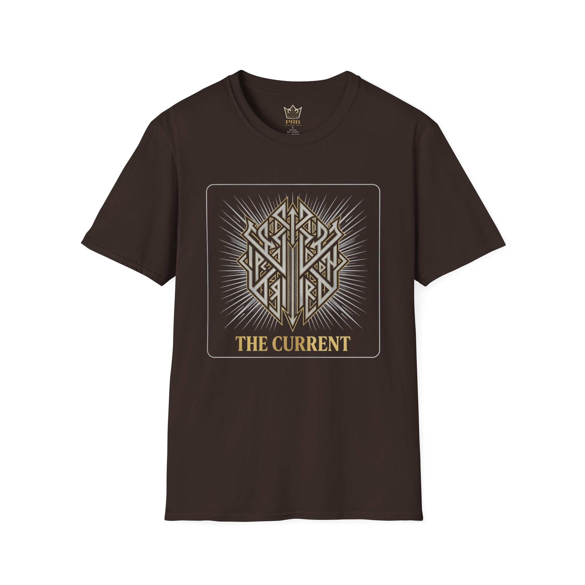 Power Runs Black PRB The Current Geometric Logo T-Shirt by Printify