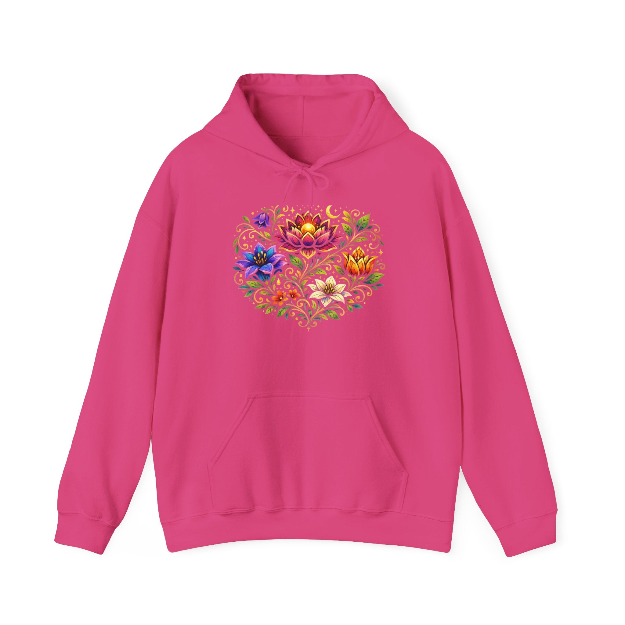 Pretty Rich Bitch by PRB Colorful Floral Lotus Bouquet Hoodie | Watercolor Flower Mandala Sweatshirt by Power Runs Black