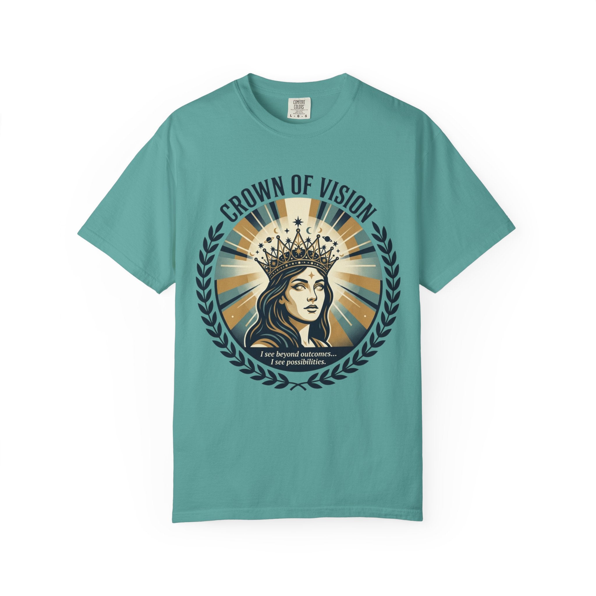 Power Runs Black Crown of Vision T-Shirt — Vintage Inspirational Graphic Tee by Printify