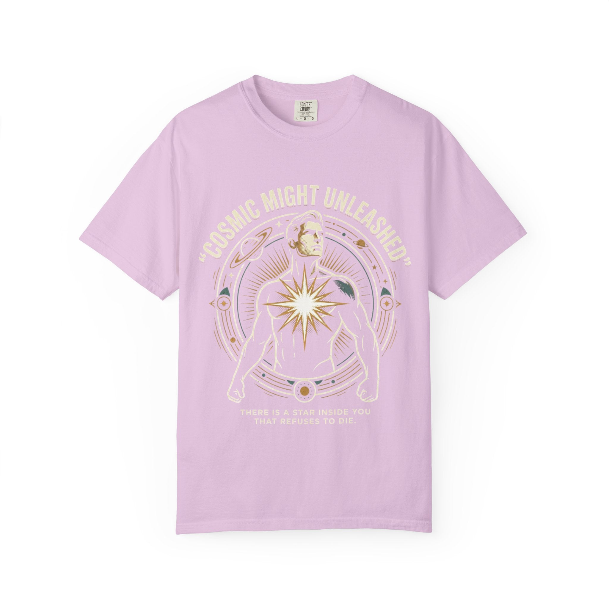 PRB Starforged Flex Cosmic Might Unleashed T-Shirt — Astral Hero Graphic Tee by Power Runs Black