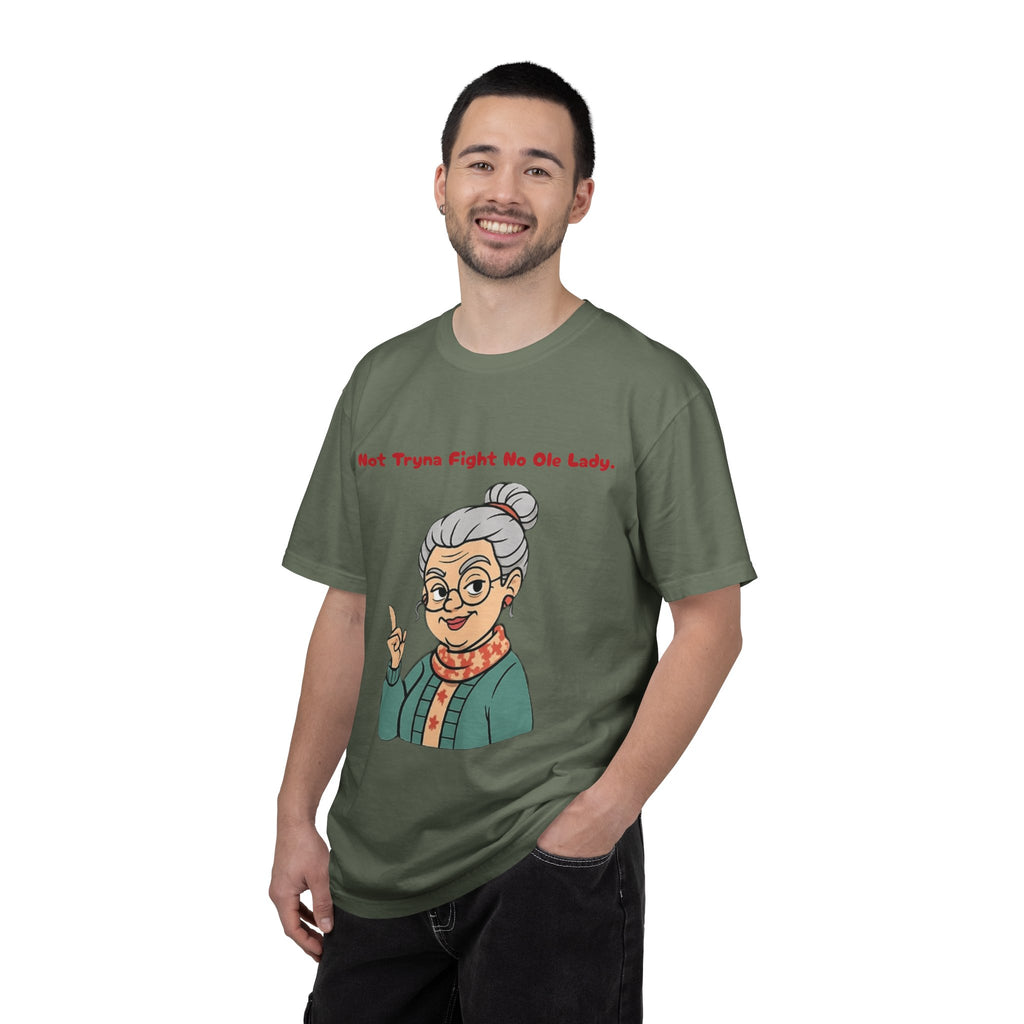 PRB Not Tryna Fight No Ole Lady T-shirt | Funny Grandma Graphic Tee by Power Runs Black