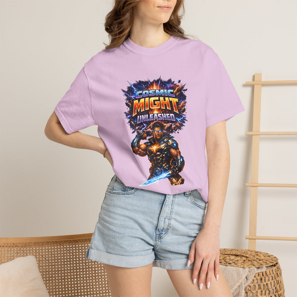 PRB Cosmic Might Unleashed T-shirt | Space Warrior Graphic Tee by Power Runs Black