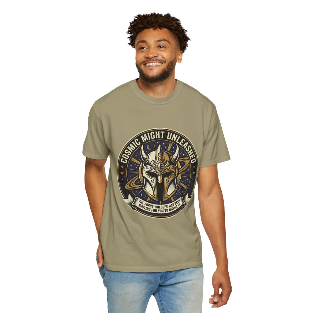 PRB Starforged Flex Cosmic Might Unleashed T-Shirt — Mythic Helmet Graphic Tee by Power Runs Black