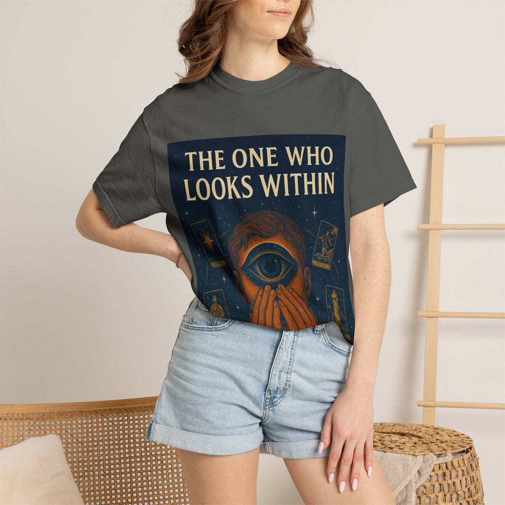 PRB Tarot Eye T-Shirt — "The One Who Looks Within" Mystical Graphic Tee by Power Runs Black