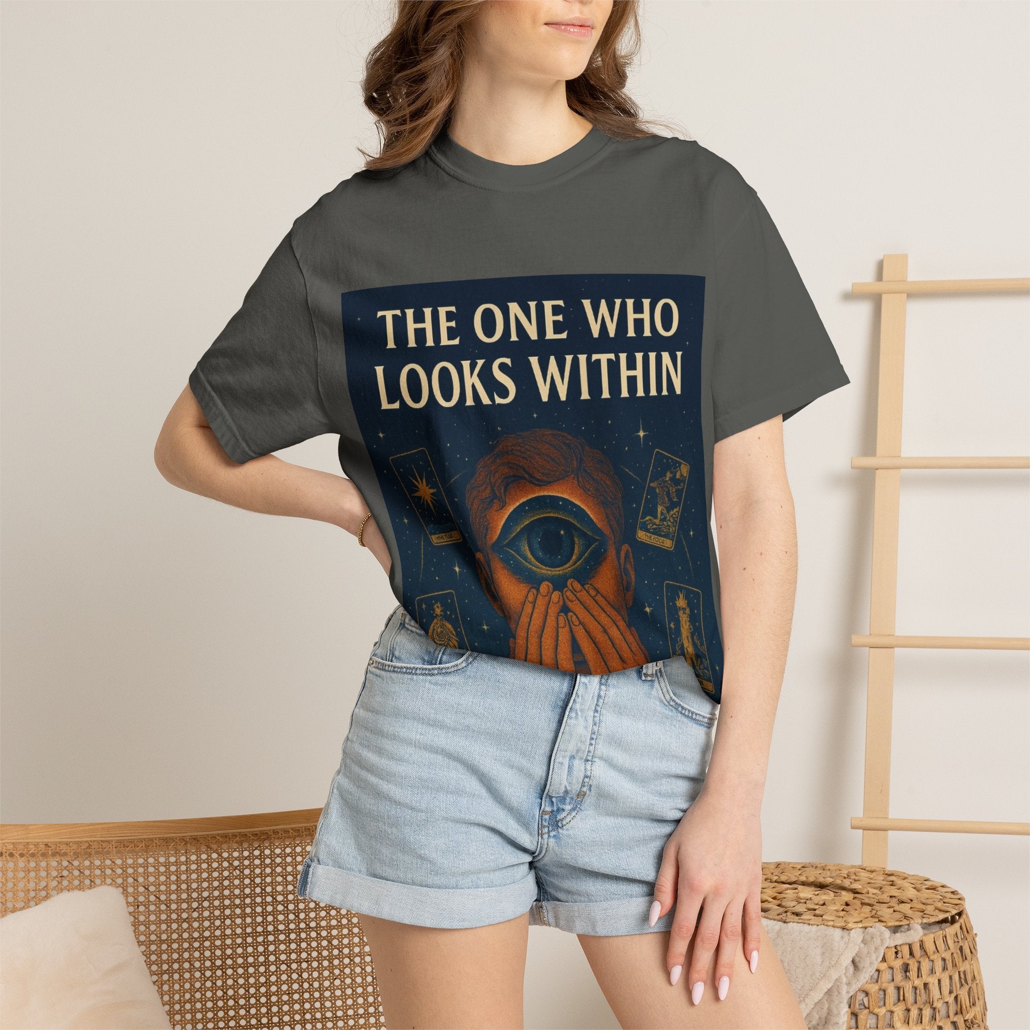 PRB Tarot Eye T-Shirt — "The One Who Looks Within" Mystical Graphic Tee by Power Runs Black