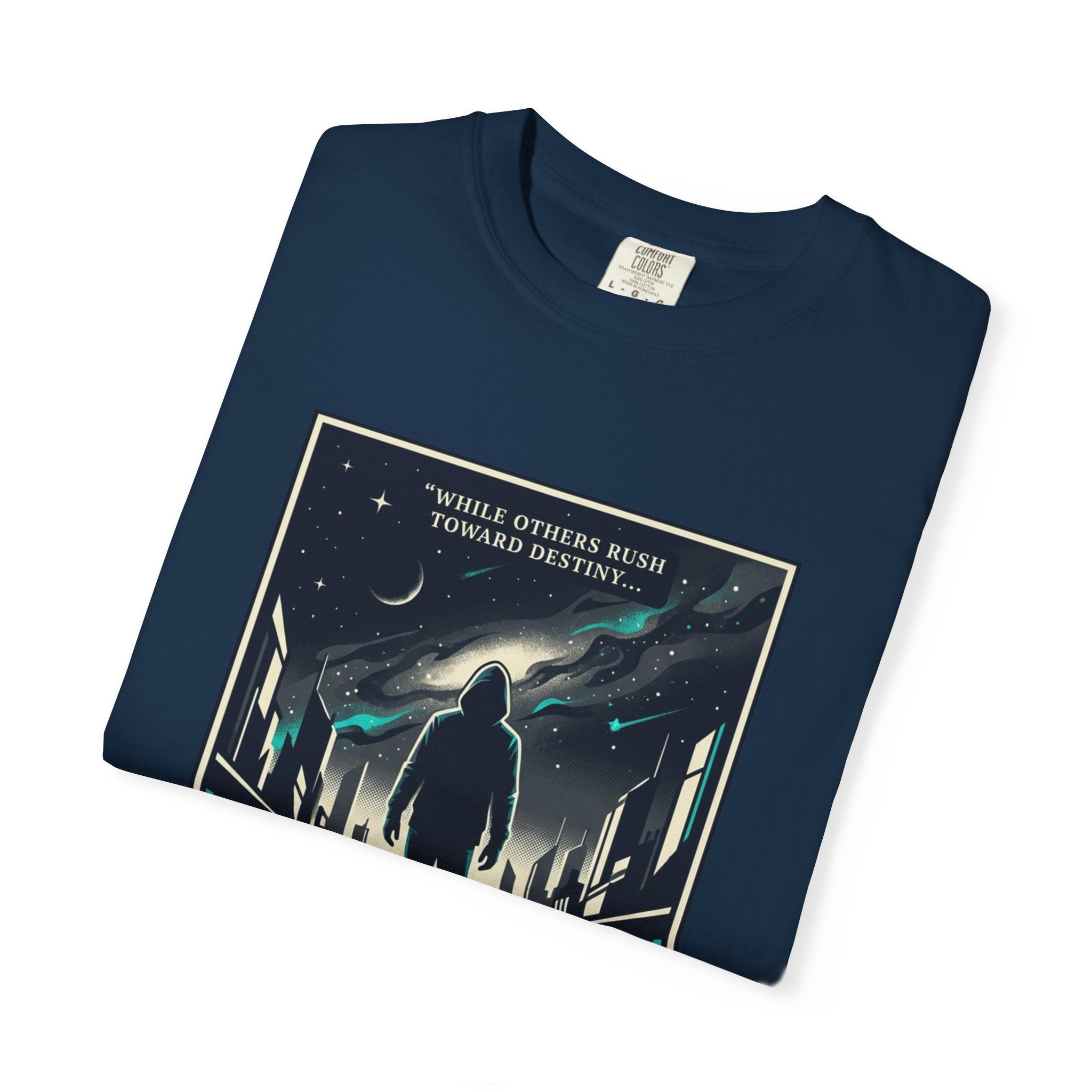 Power Runs Black Astra Sci‑Fi Graphic T-Shirt — "I walk toward understanding" Poster Design by Power Runs Black