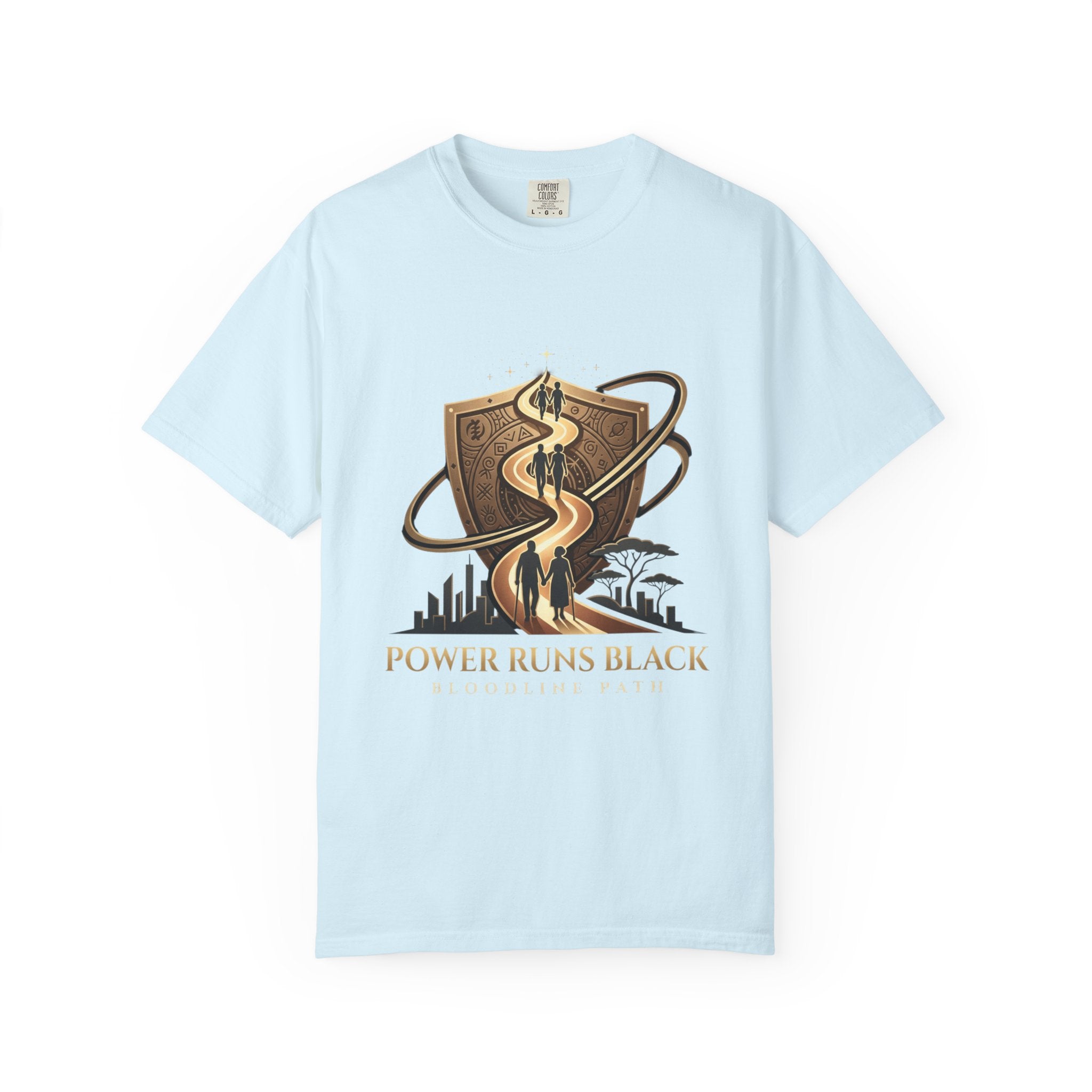 PRB Shield City Skyline Graphic T-Shirt | Serpent Emblem Streetwear Tee by Printify