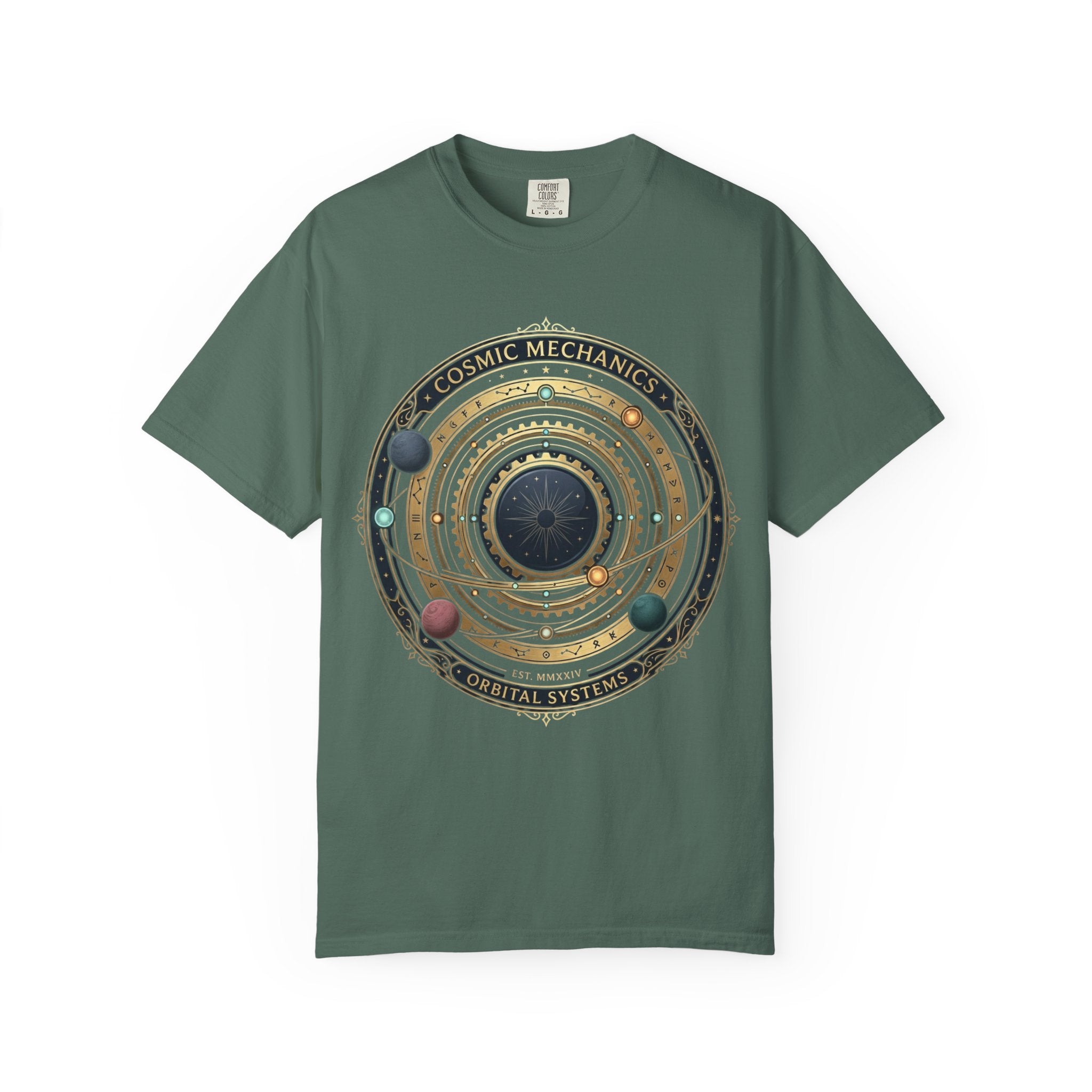 PRB Cosmic Mechanics Solar System Graphic T-Shirt | Planetary Orbit Tee by Printify
