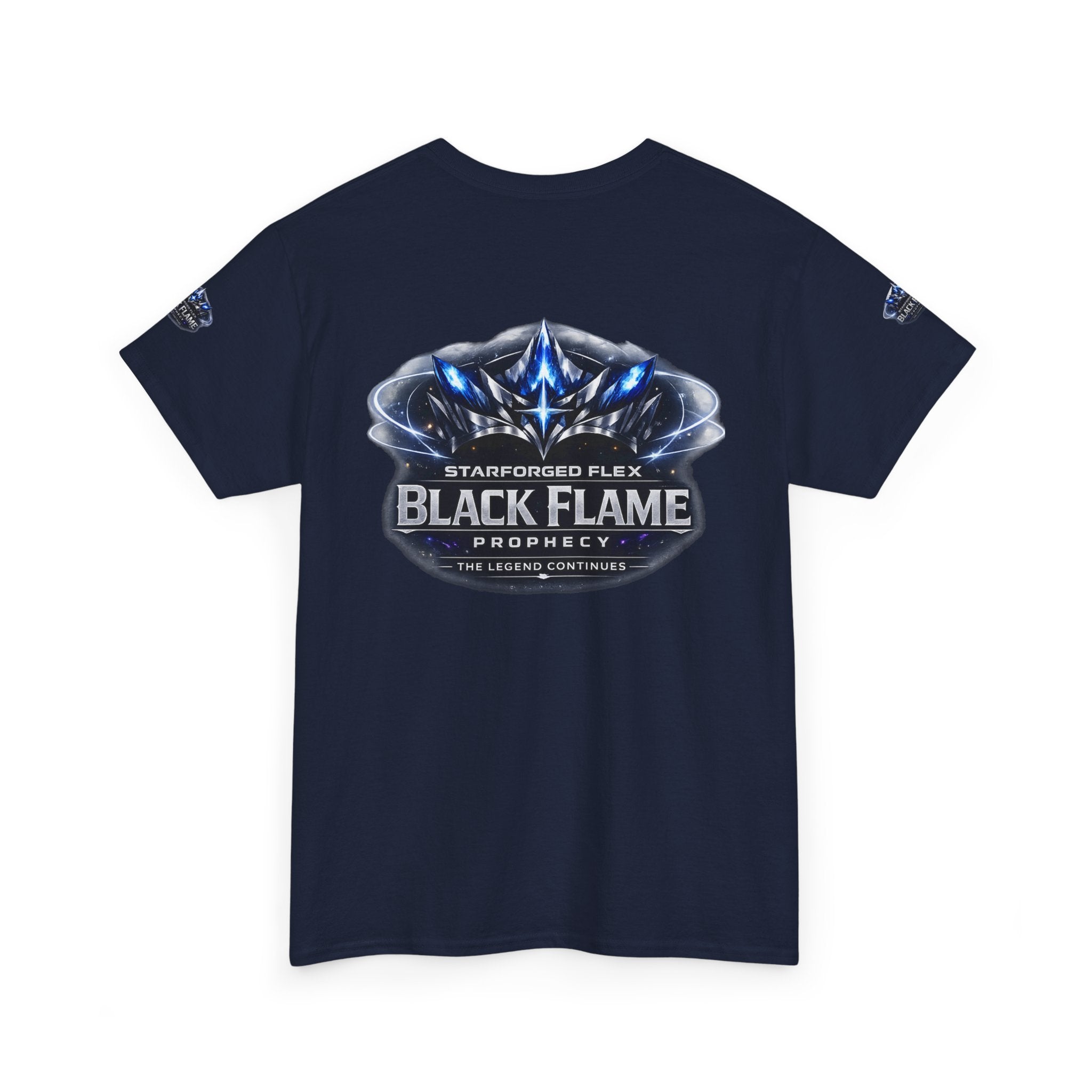 PRB Black Flame Prophecy Tee — Starforged Flex Graphic T‑Shirt by Power Runs Black