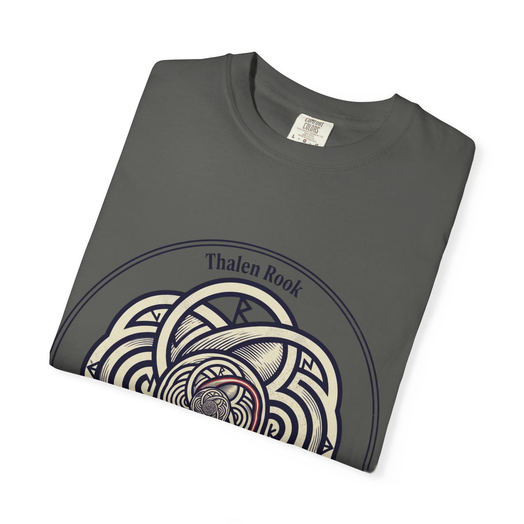 Power Runs Black PRB Thalen Rook Celtic Knot Graphic T-Shirt — "He stared too long..." Quote Tee by Printify