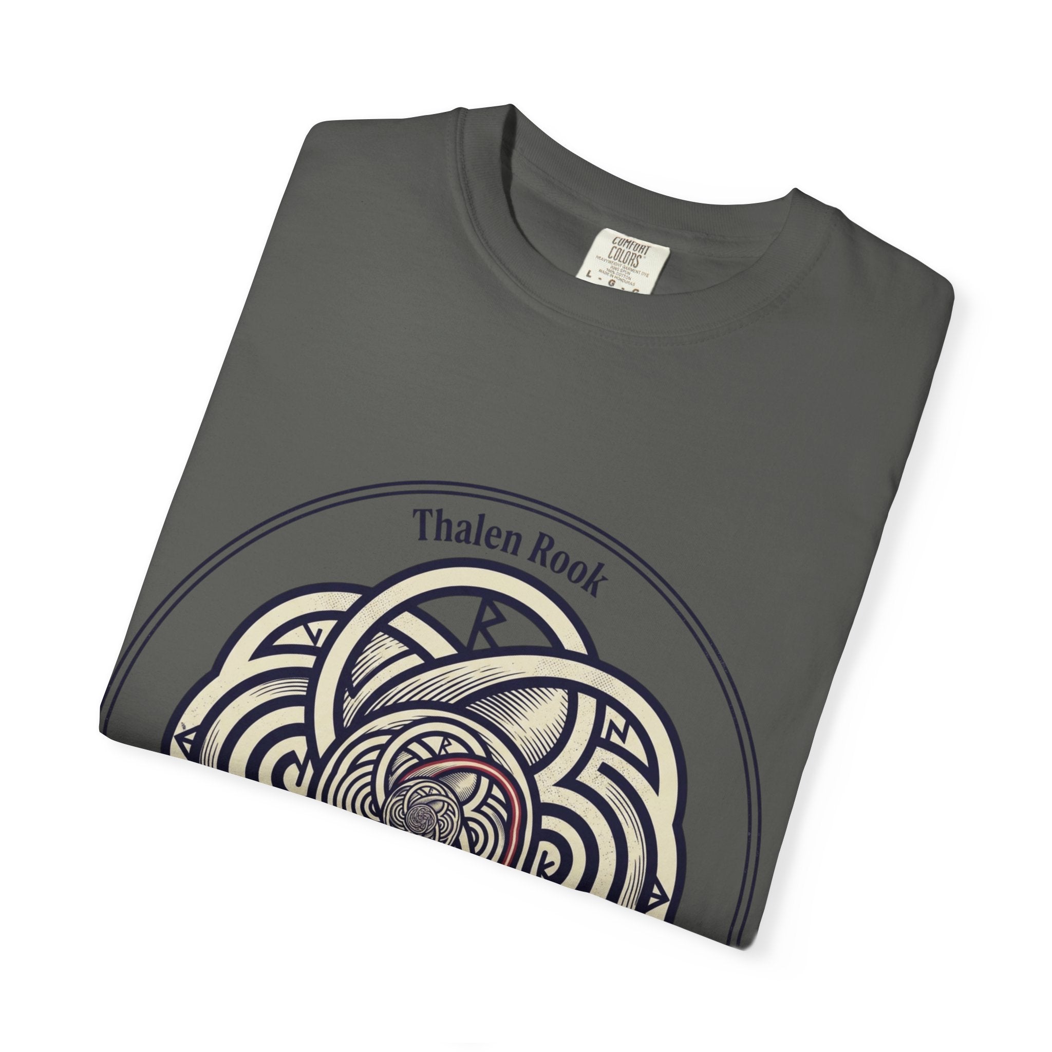 Power Runs Black PRB Thalen Rook Celtic Knot Graphic T-Shirt — "He stared too long..." Quote Tee by Printify