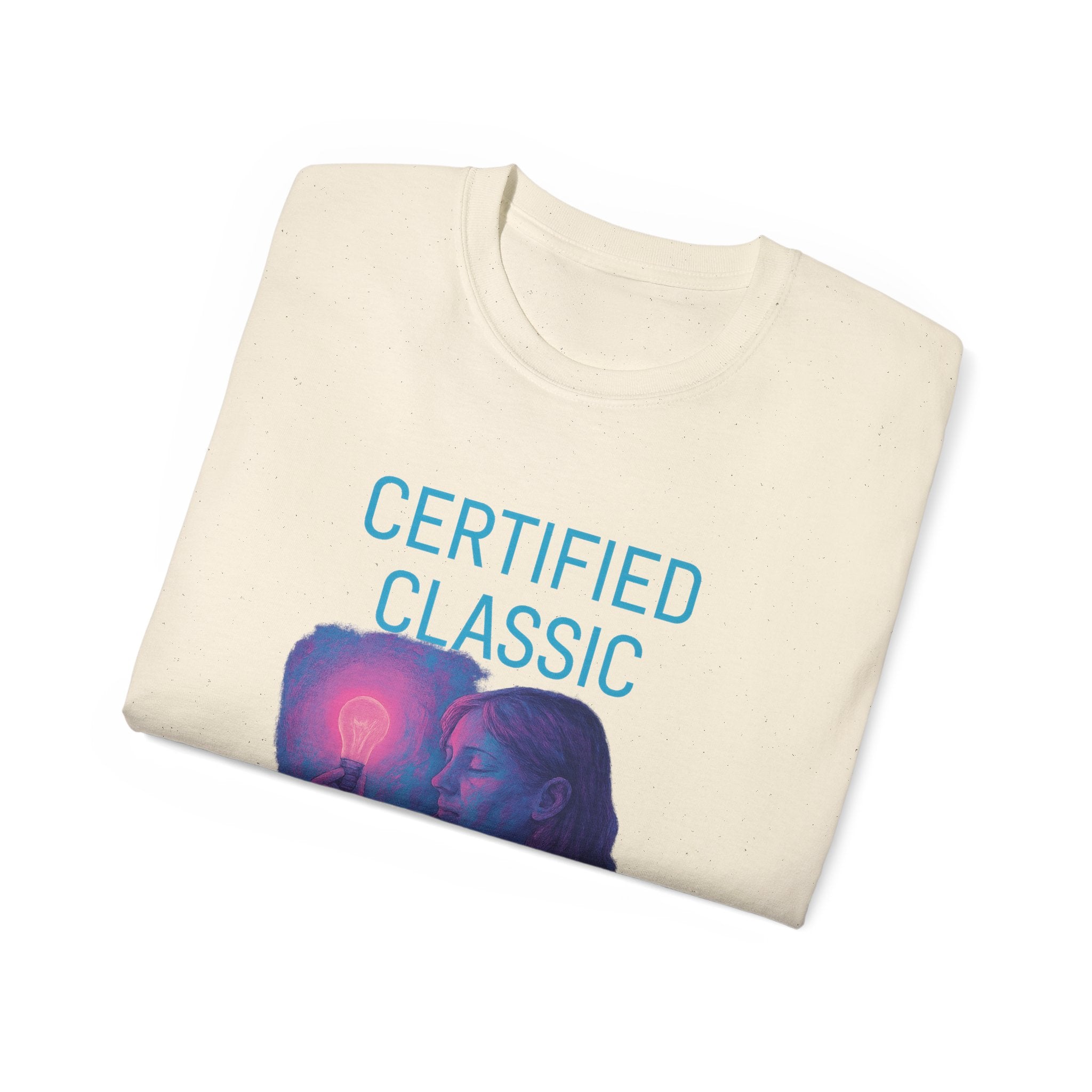 PRB Certified Classic portrait tee | Retro portrait holding light by Power Runs Black