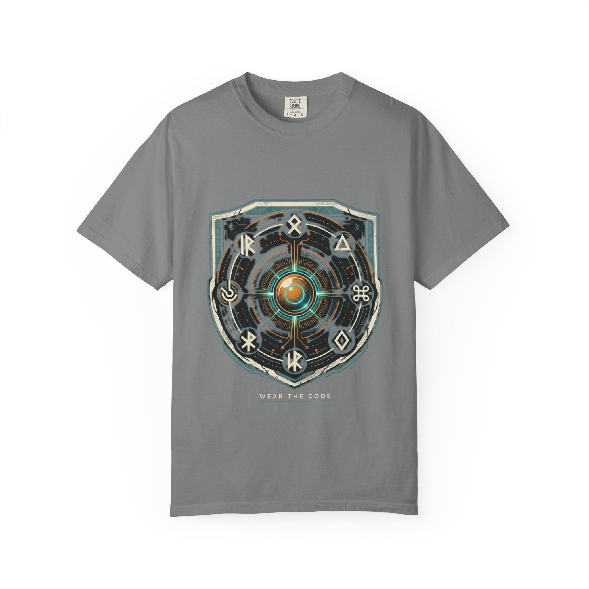 Power Runs Black PRB "Wear The Code" Mystic Shield T-Shirt — Geometric Sigil Graphic Tee by Power Runs Black
