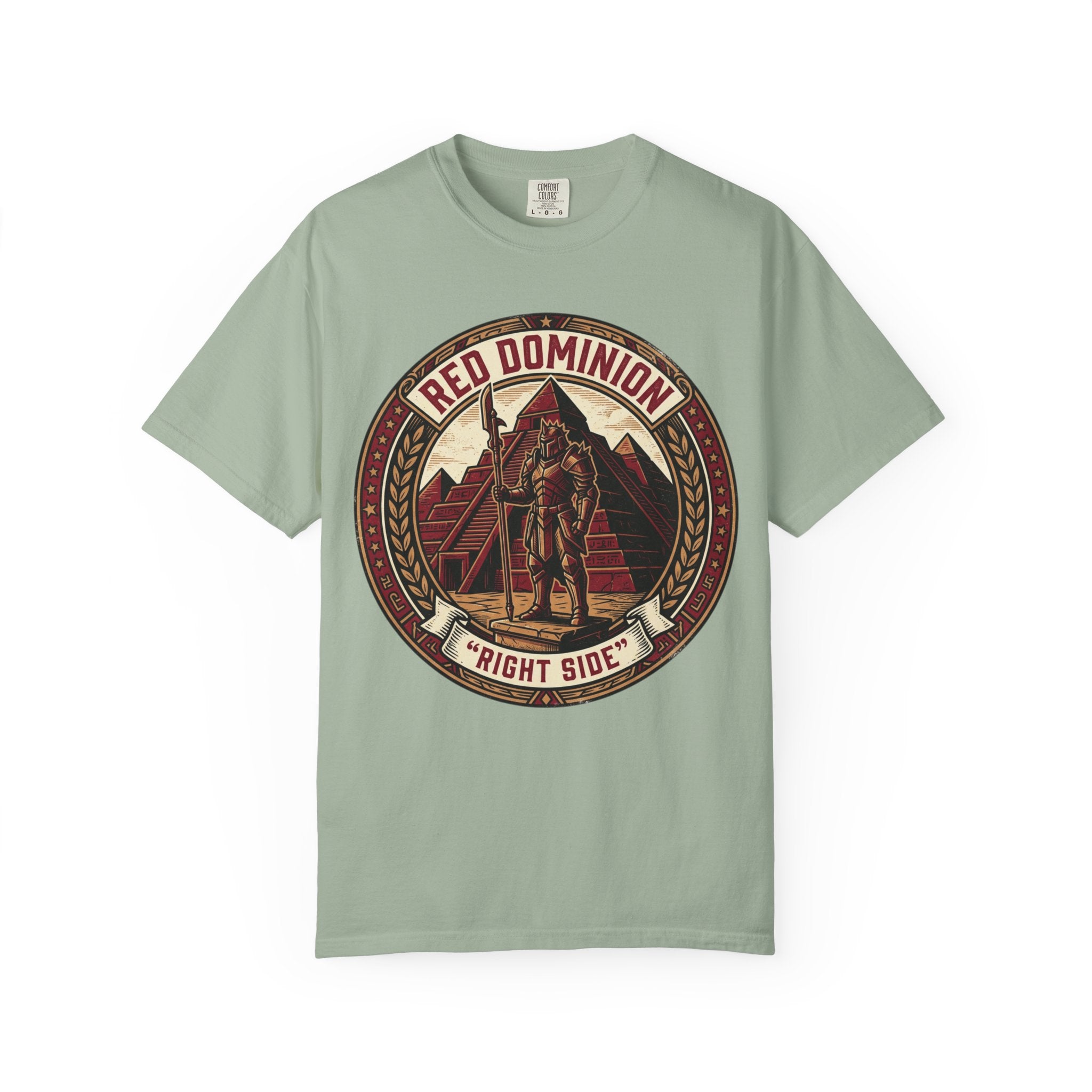 Power Runs Black PRB Red Dominion 'Right Side' Graphic T-Shirt by Printify
