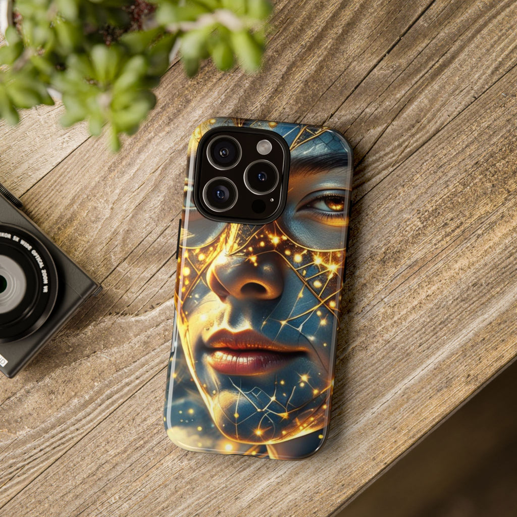 PRB Galactic Portrait Tough Case | Cosmic Face Phone Case, Starry Nebula Design by Printify