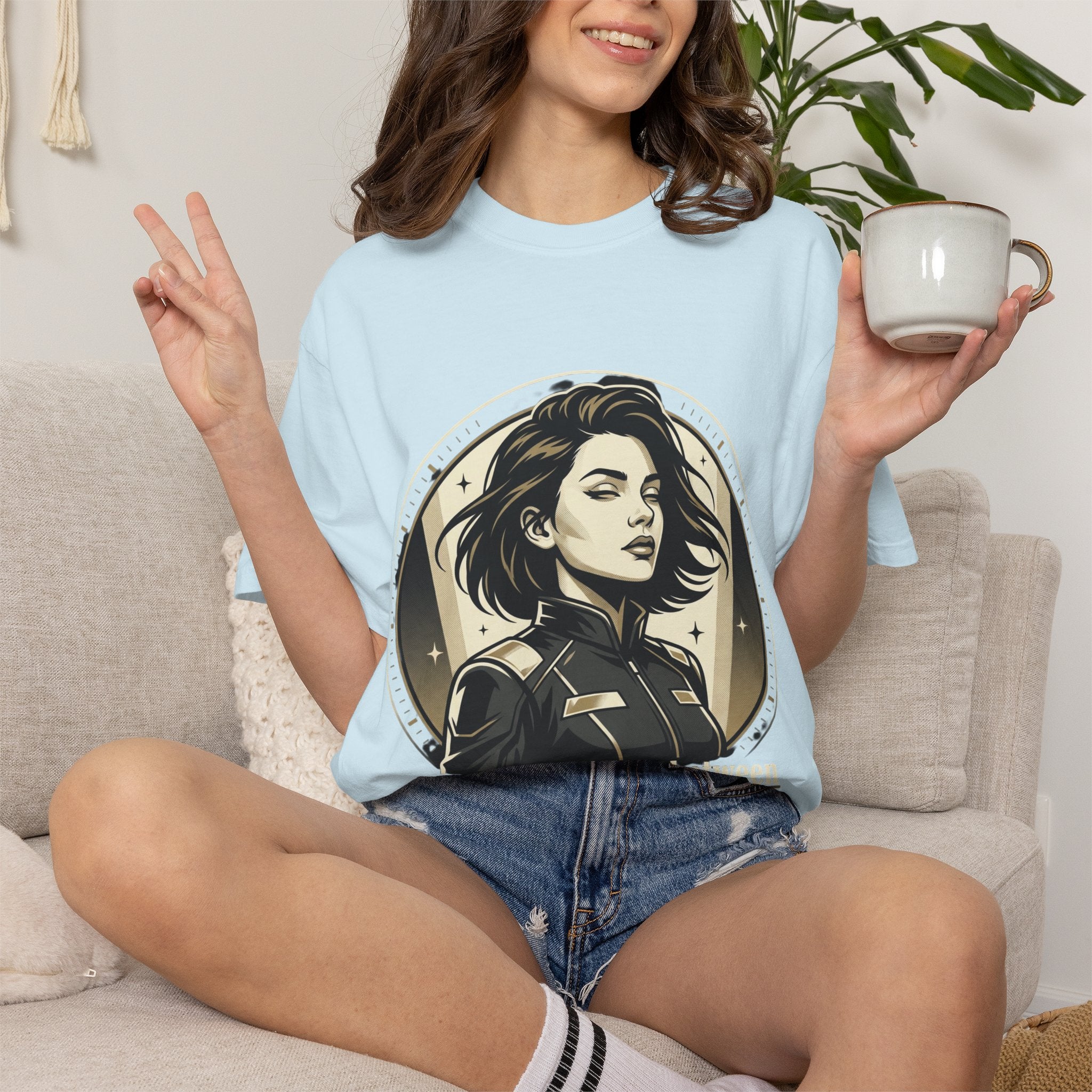 Power Runs Black Retro Space Captain Portrait T-Shirt — 'Fearless Commander' Graphic Tee by Power Runs Black