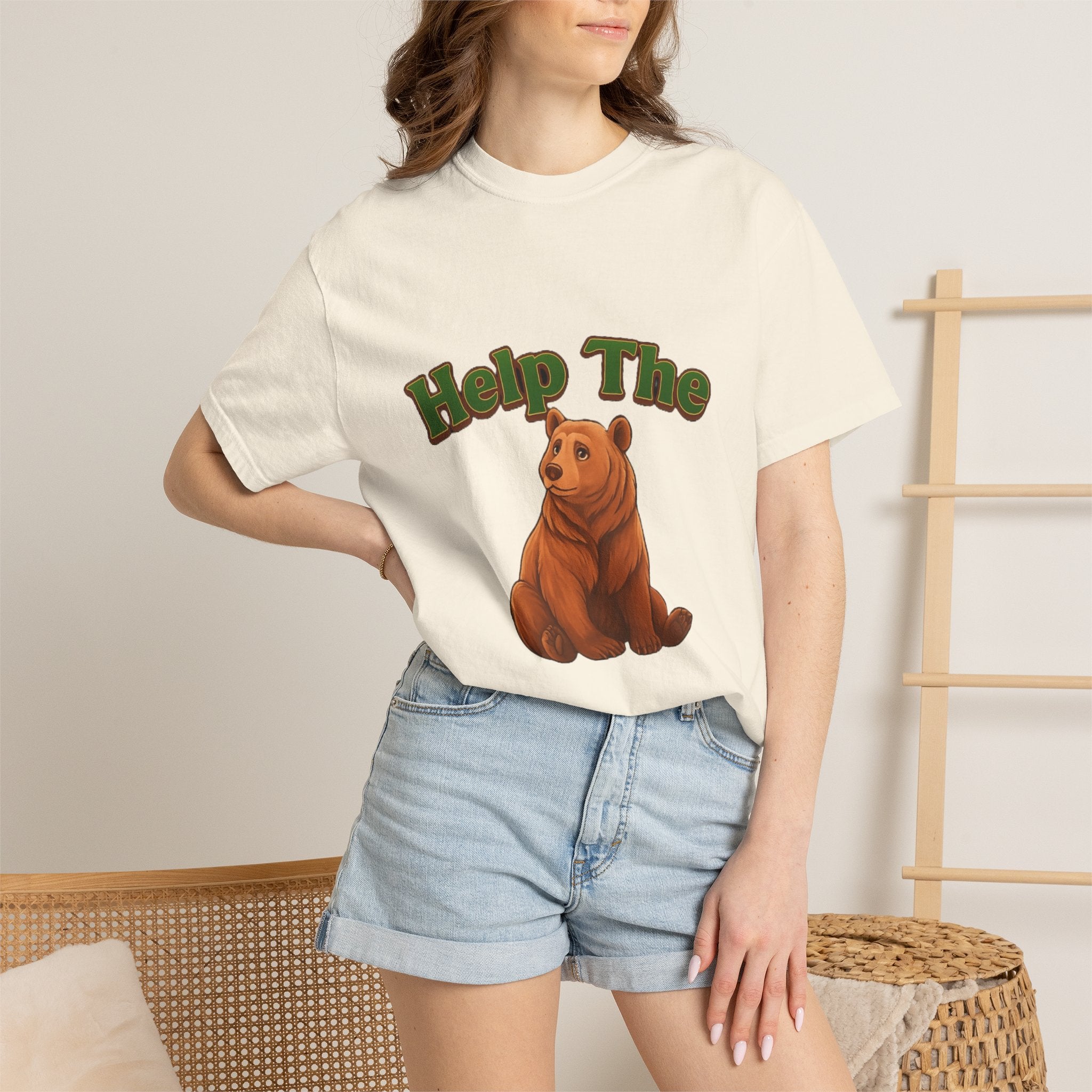 PRB "Don't Help me Help The Bear" T-shirt Bear Illustration by Power Runs Black