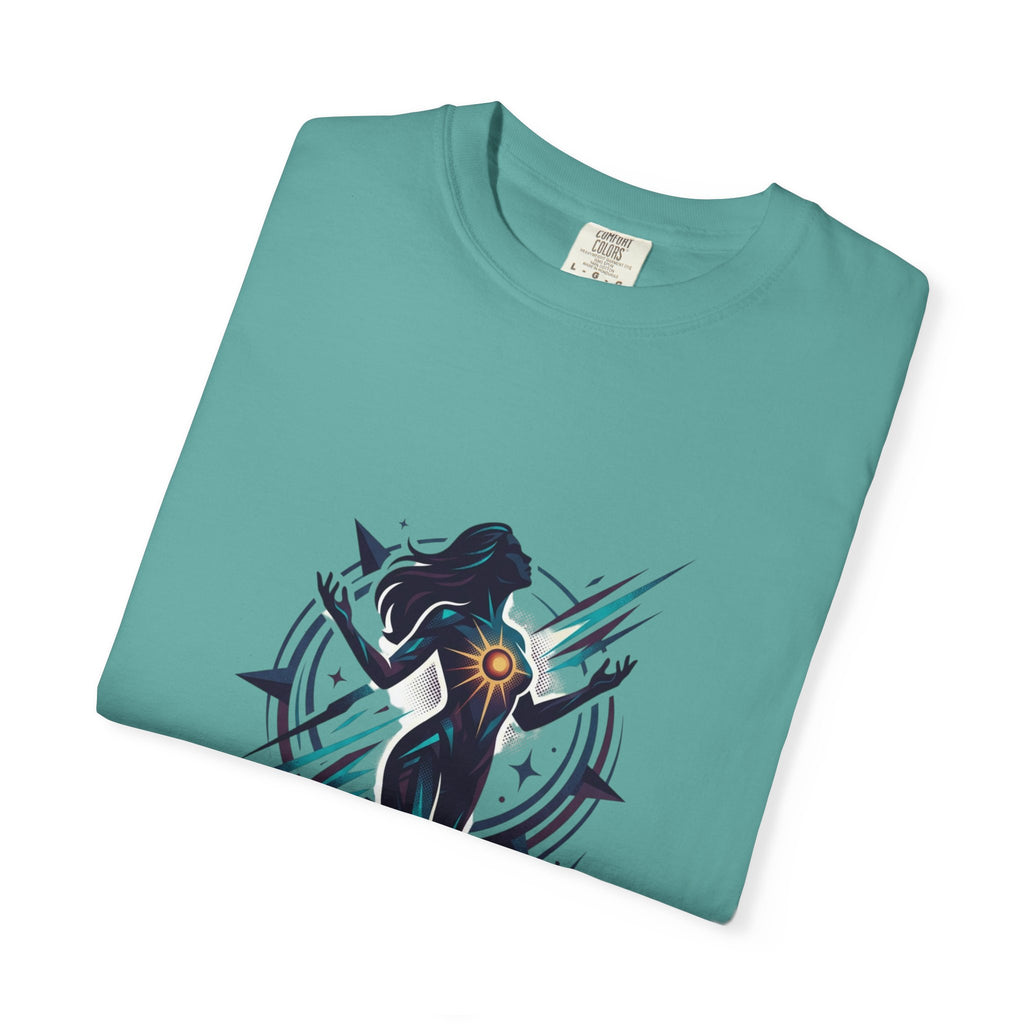 Power Runs Black PRB Ascension Graphic T-Shirt — Cosmic Silhouette Tee by Printify
