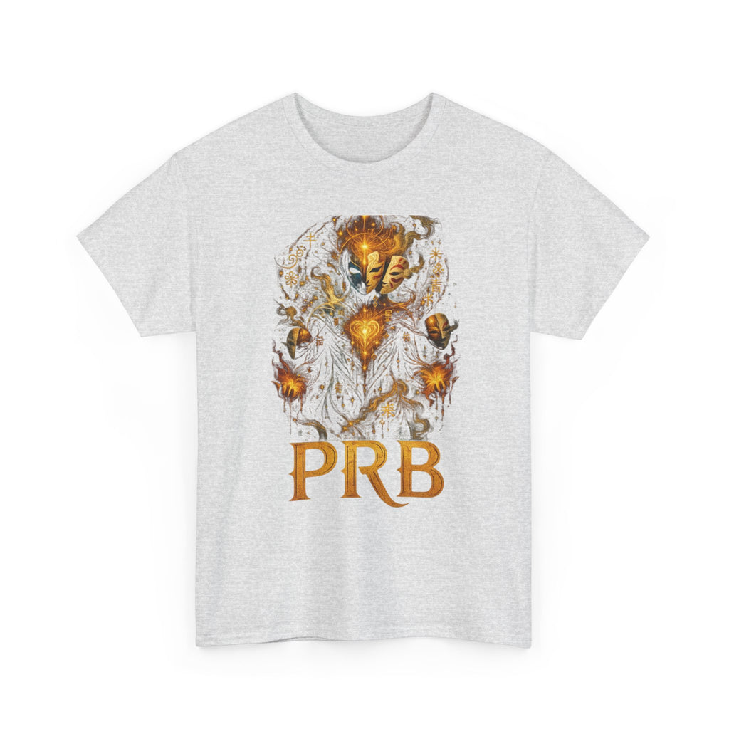 PRB Golden Mystic Mask Graphic Tee — Vintage Nature Illustration T-Shirt by Power Runs Black