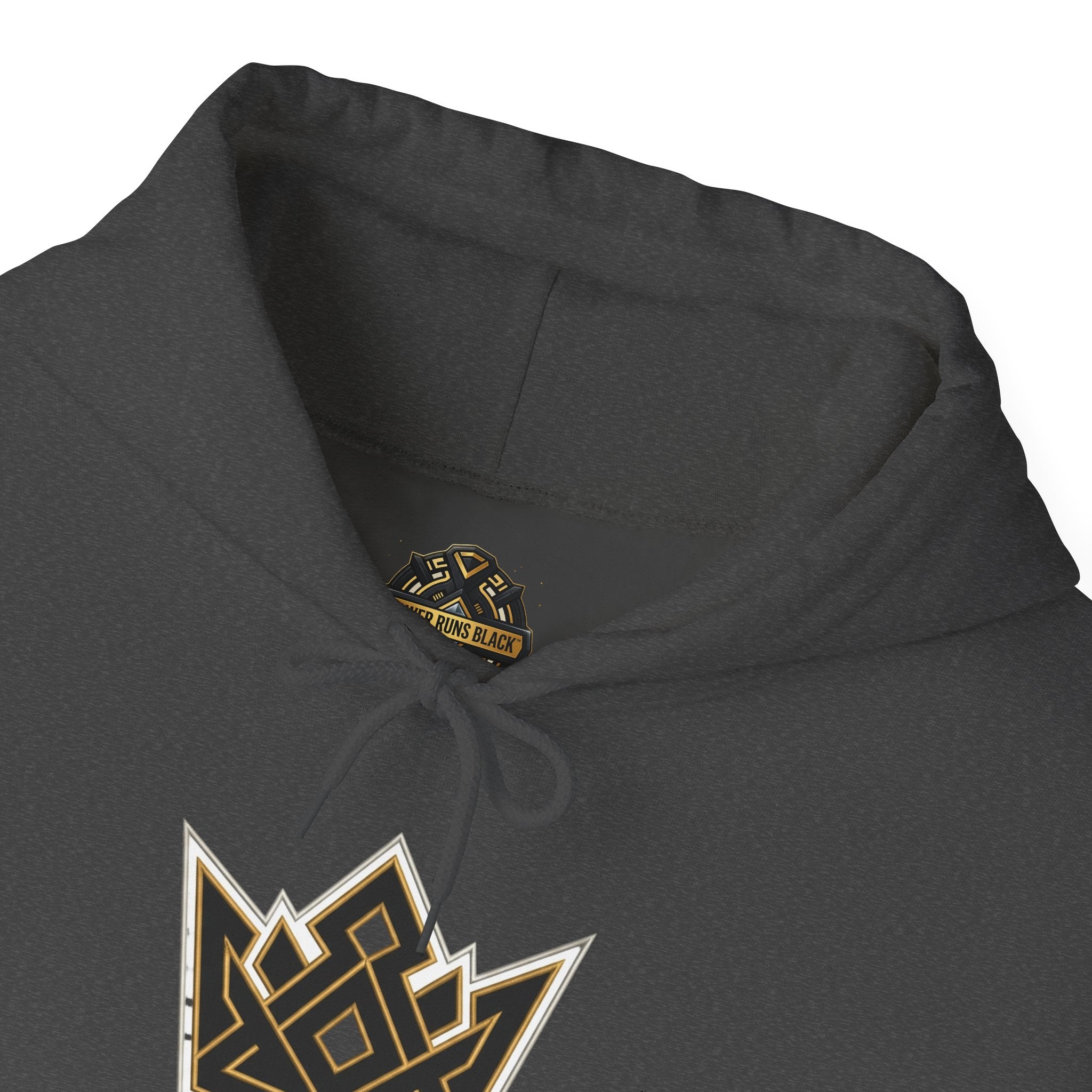 Power Runs Black PRB Logo Hoodie — Ascension State Crown Design by Printify
