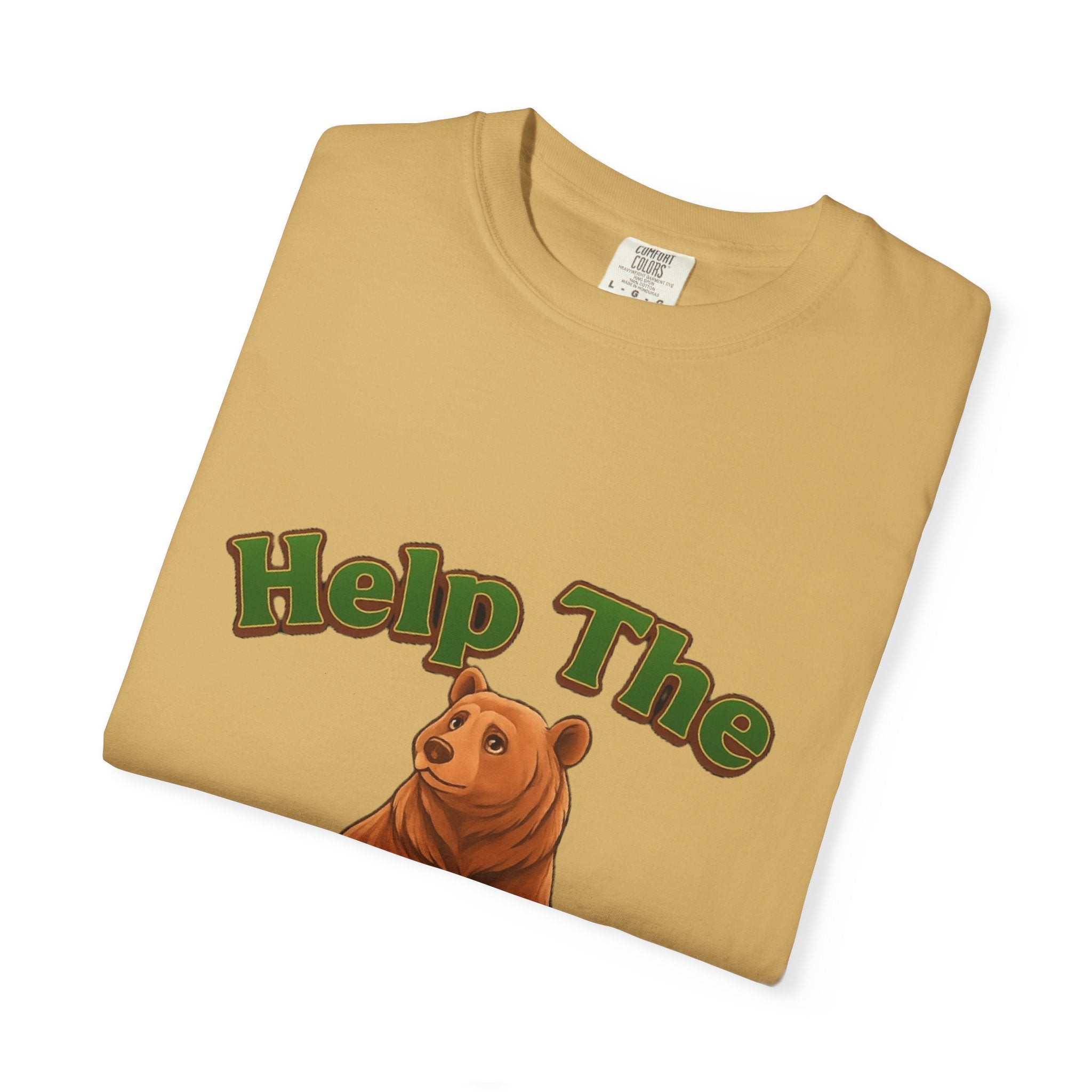 Power Runs Black PRB Help The Bear T-shirt | Cute Sitting Bear Illustration by Power Runs Black
