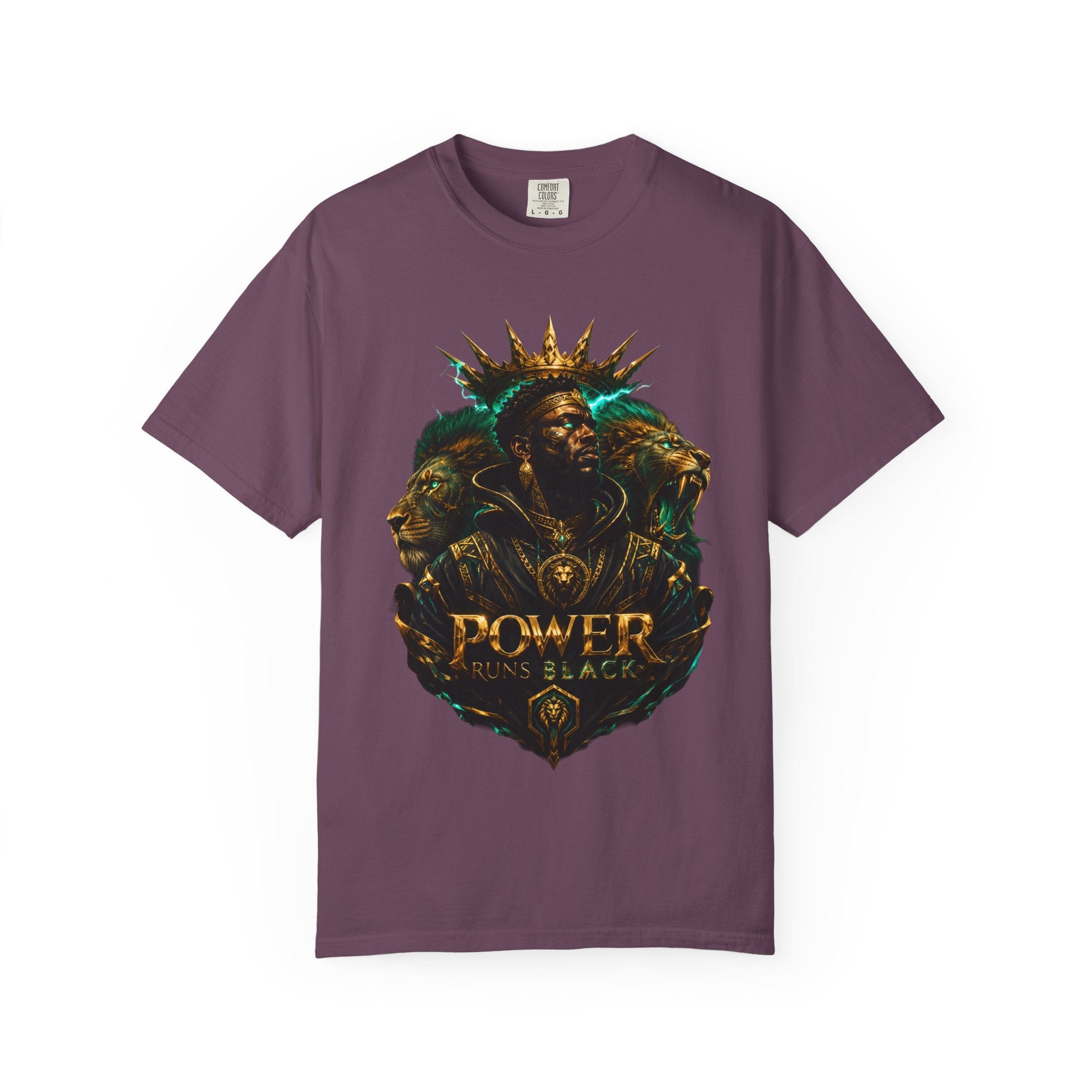 Power Runs Black PRB Green Angel Graphics Tee by Power Runs Black