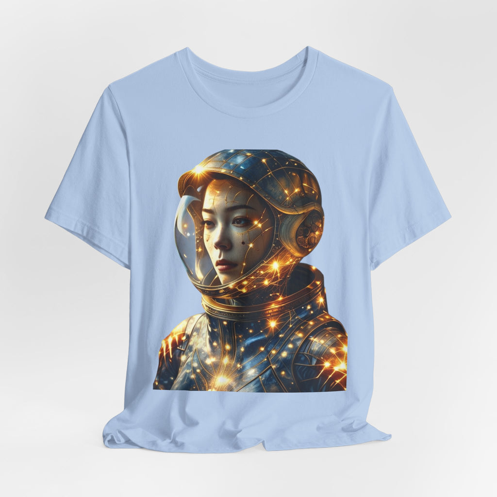 PRB Astronaut Portrait Tee — Starry Cosmic Helmet Graphic T-Shirt by Power Runs Black