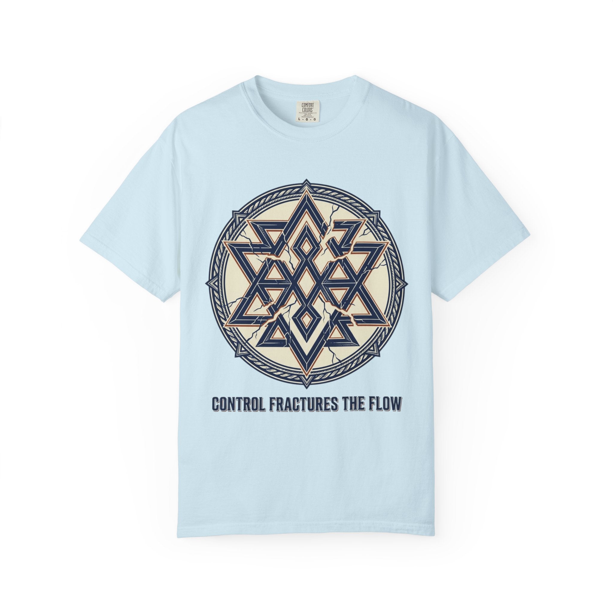 Power Runs Black PRB Geometric Star Mandala T-Shirt — "Control Fractures the Flow" Graphic Tee by Power Runs Black