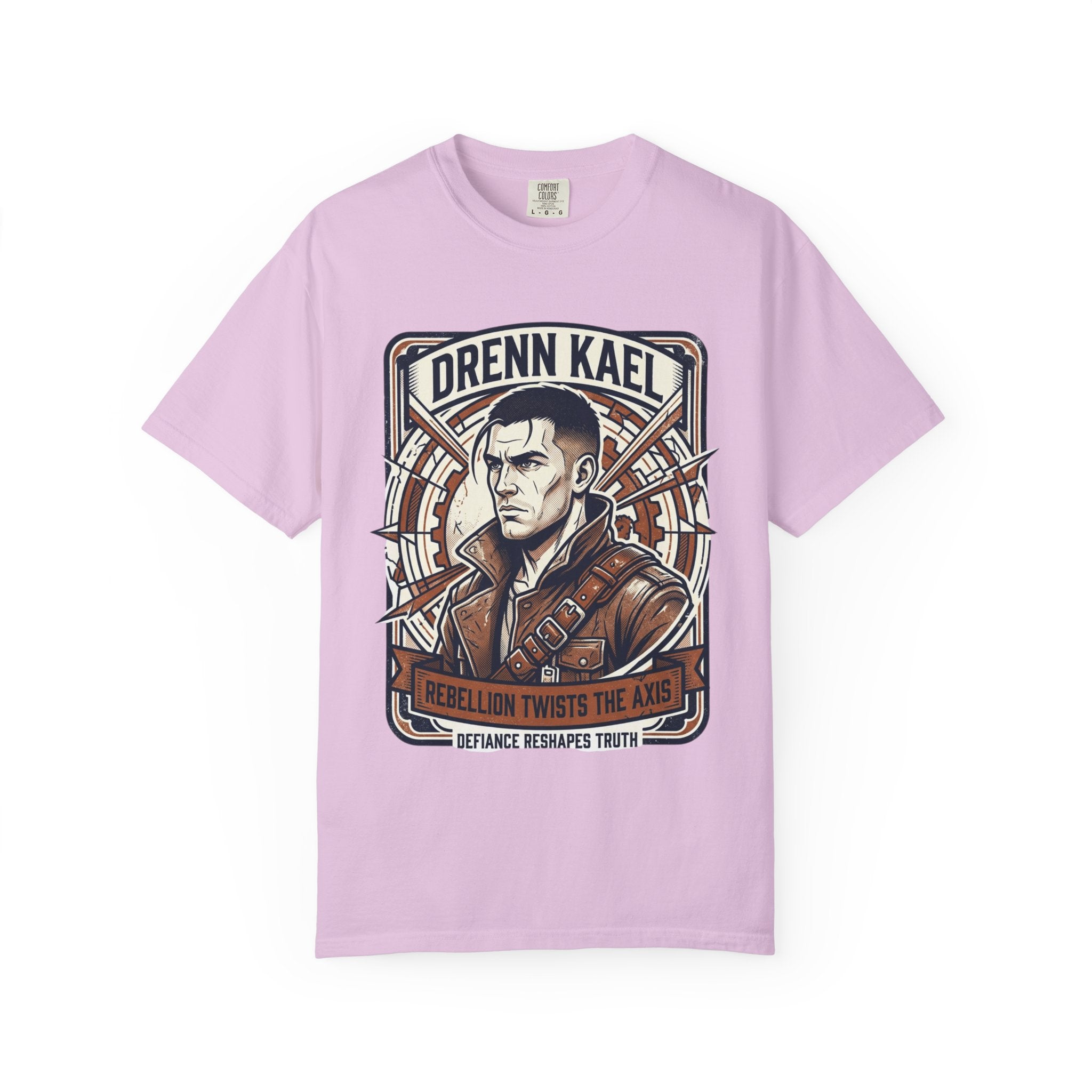 Power Runs Black PRB Drenn Kael Portrait T-Shirt — "Rebellion Twists the Axis" Graphic Tee by Printify