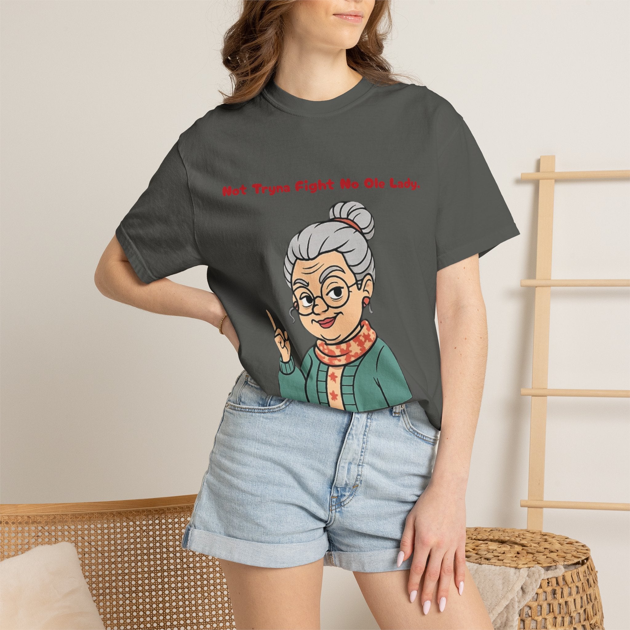 PRB Not Tryna Fight No Ole Lady T-shirt | Funny Grandma Graphic Tee by Printify